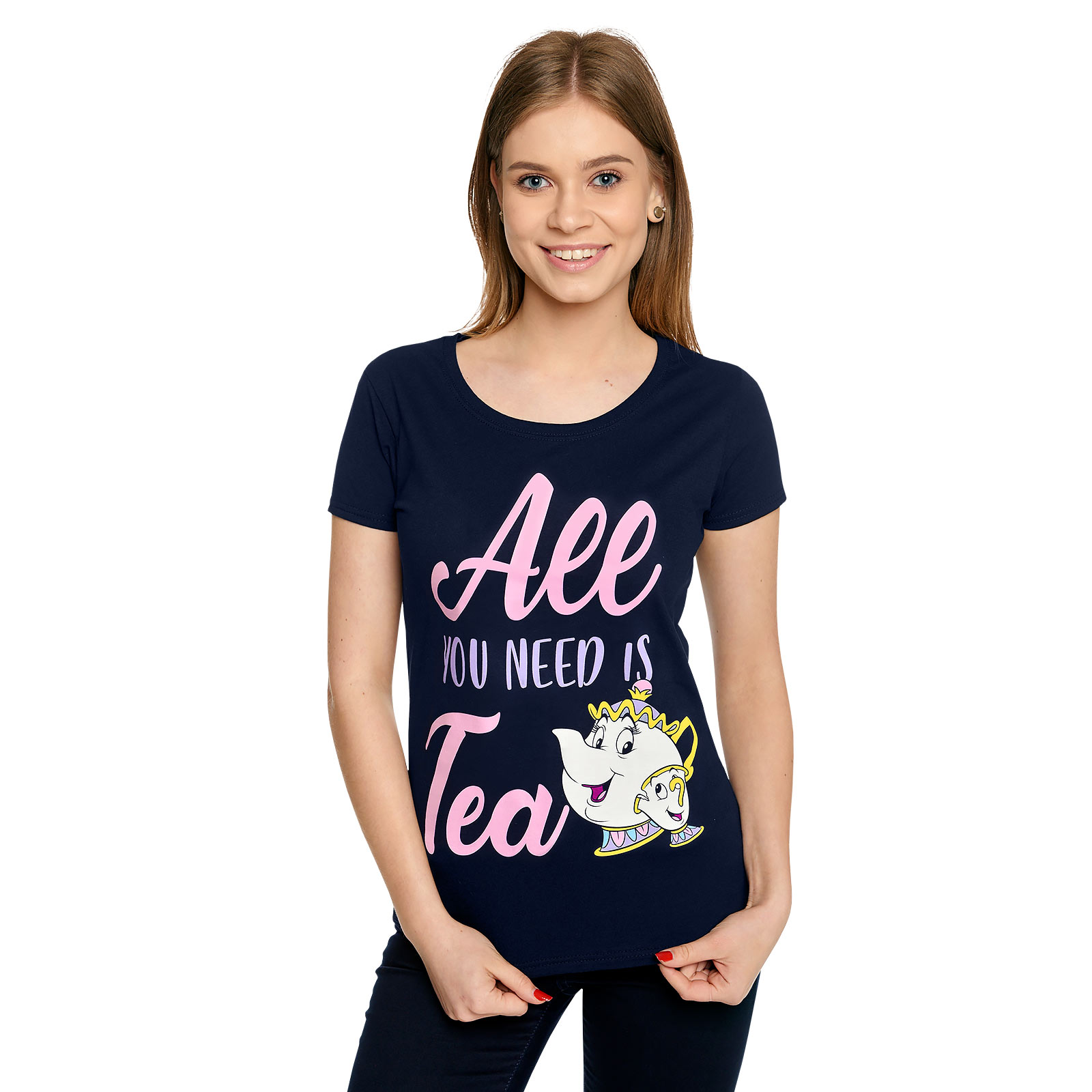 Beauty and the Beast - All You Need Is Tea Women's T-Shirt Blue