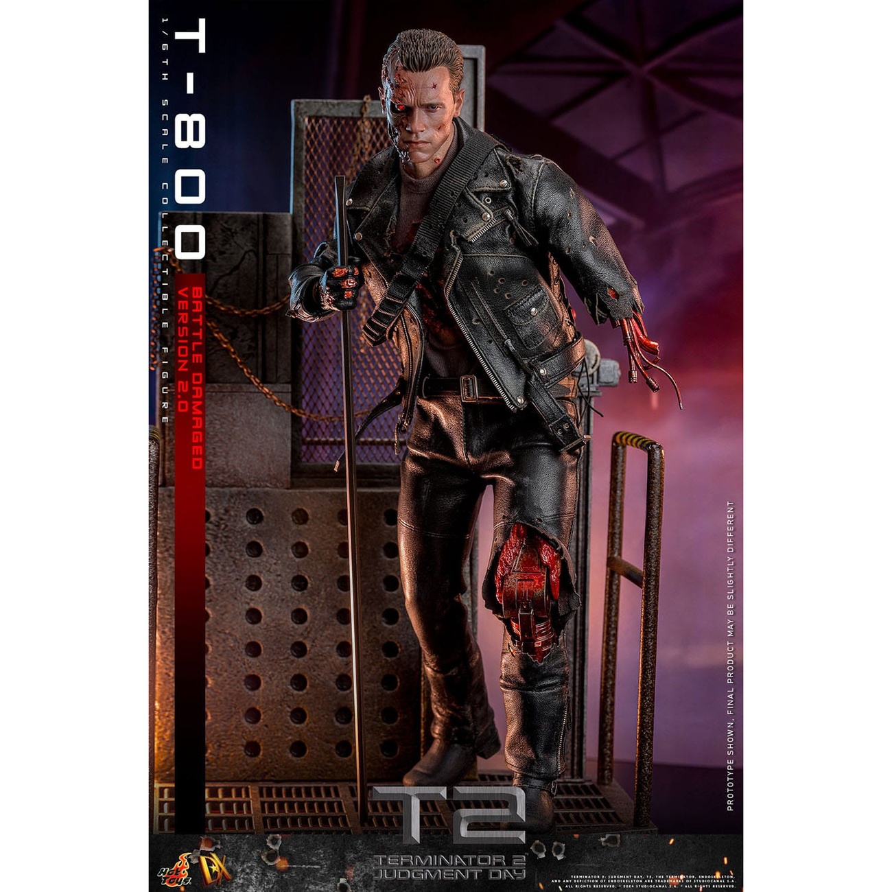 Terminator 2 Movie Masterpiece Actionfigur 1/6 T-800 Battle Damaged ...