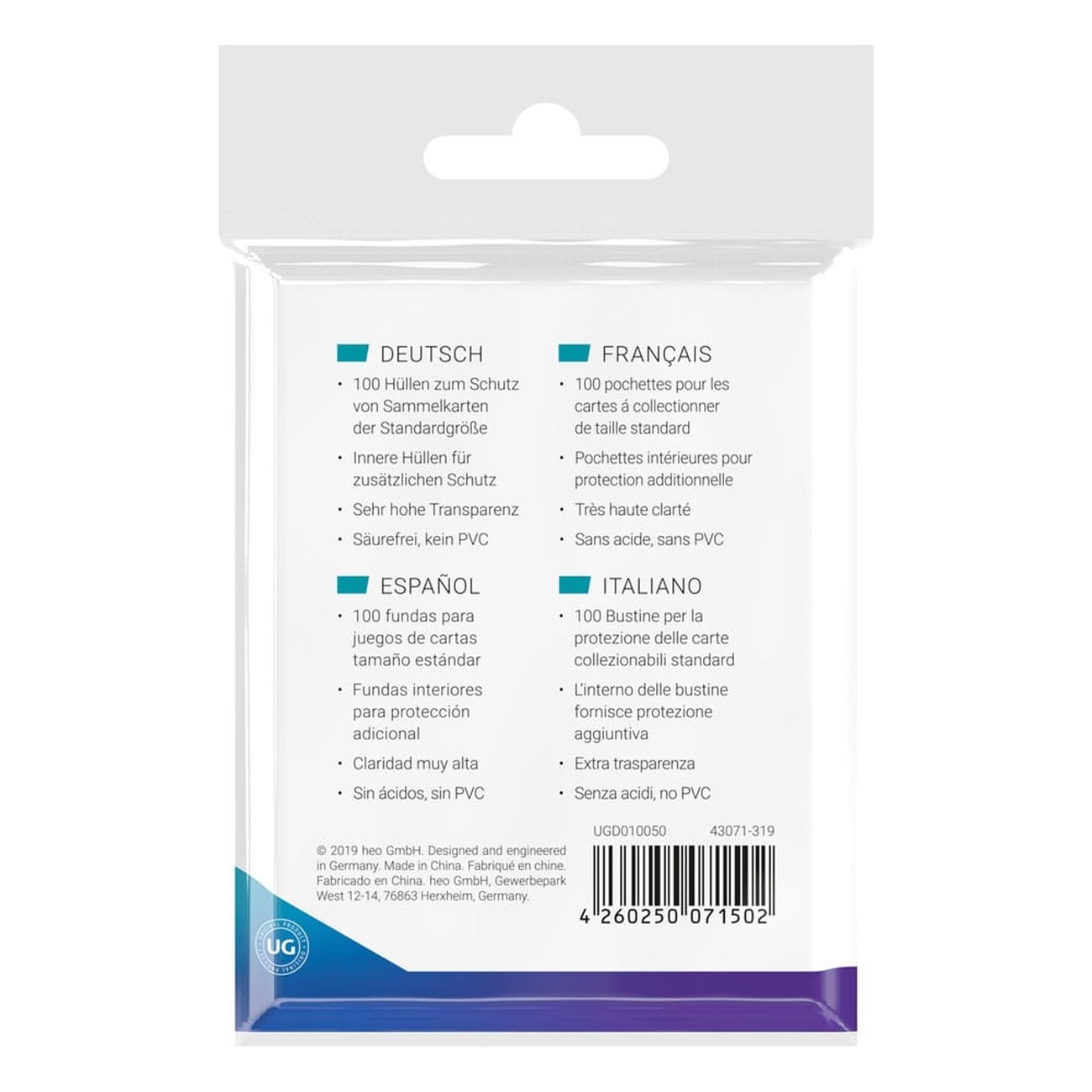 Ultimate Guard Precise-Fit Sleeves Tamaño Estándar (100)