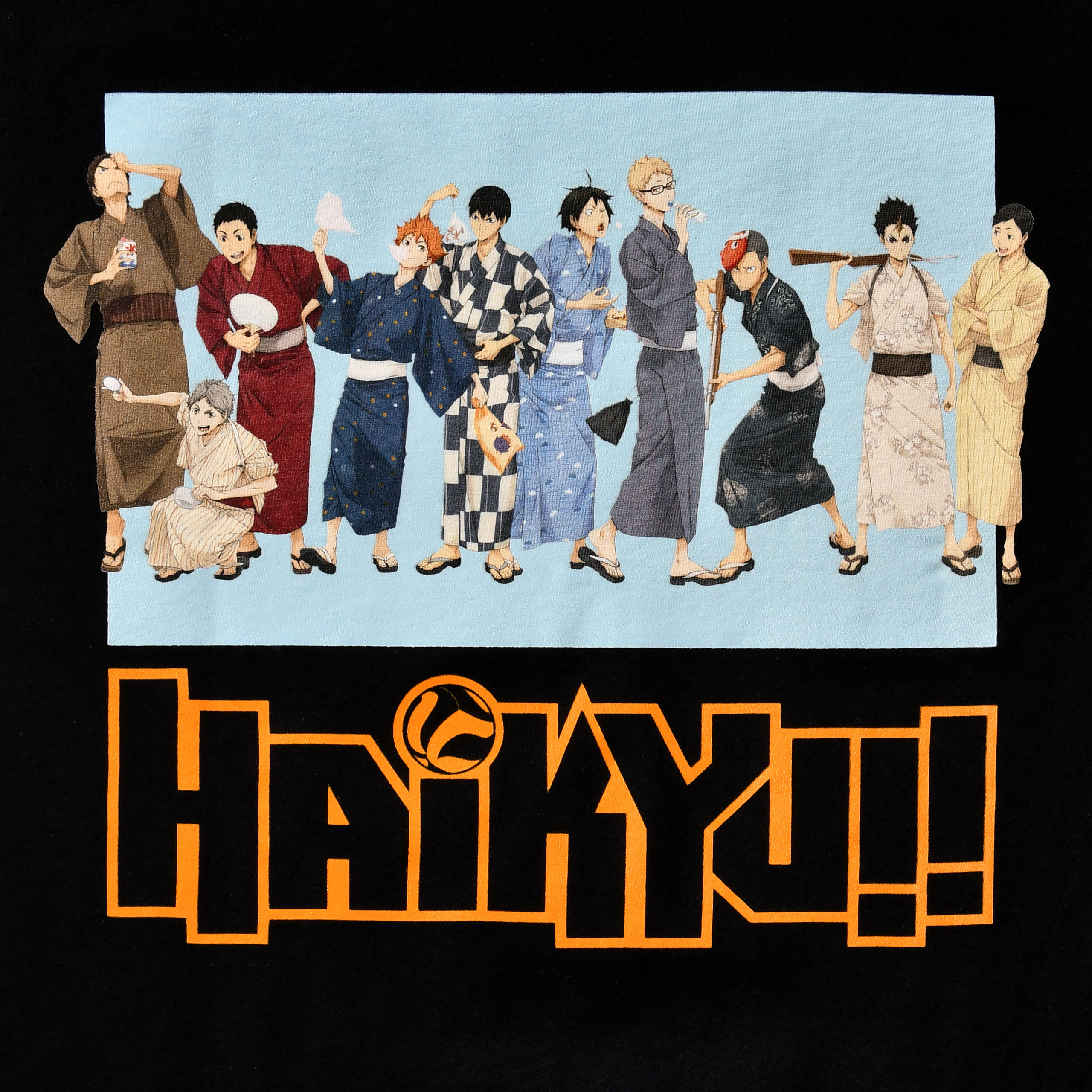 Haikyu!! - Group in Yukata T-Shirt schwarz