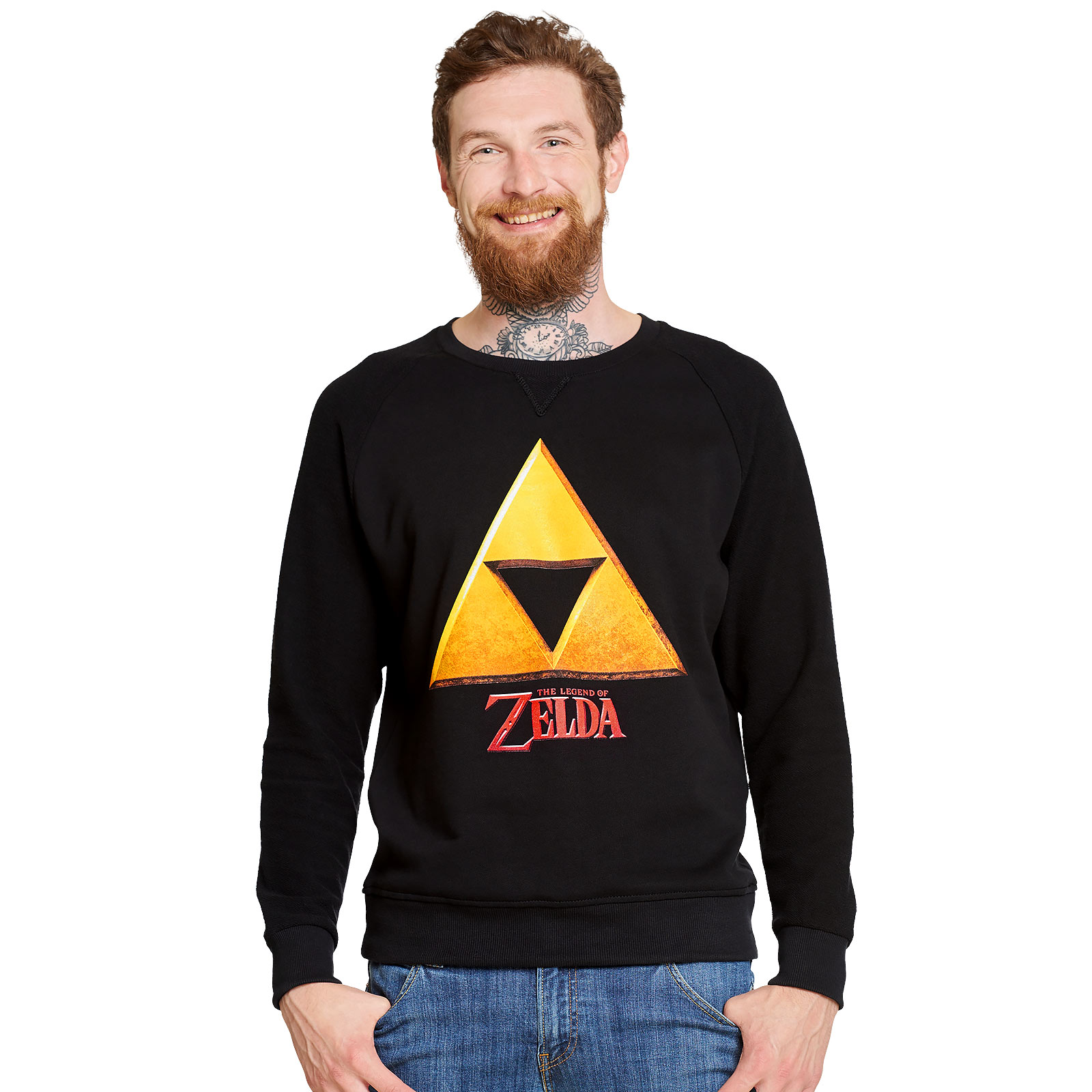 Zelda - Triforce Hyrule Logo Sweater schwarz