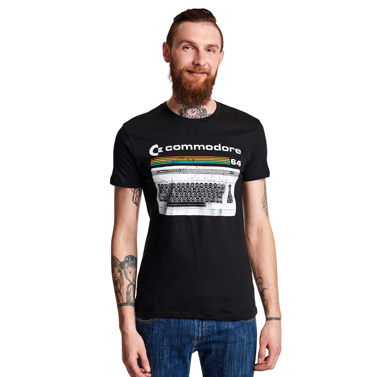 Commodore 64 - Classic Keyboard T-Shirt schwarz