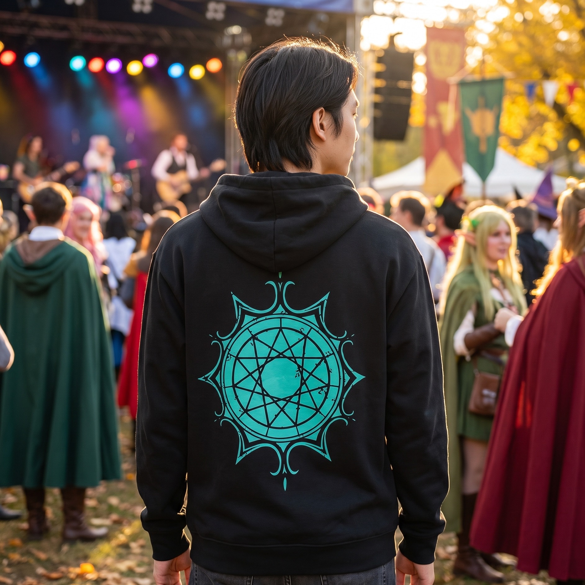 Frieren - Chaqueta con capucha negra Símbolo