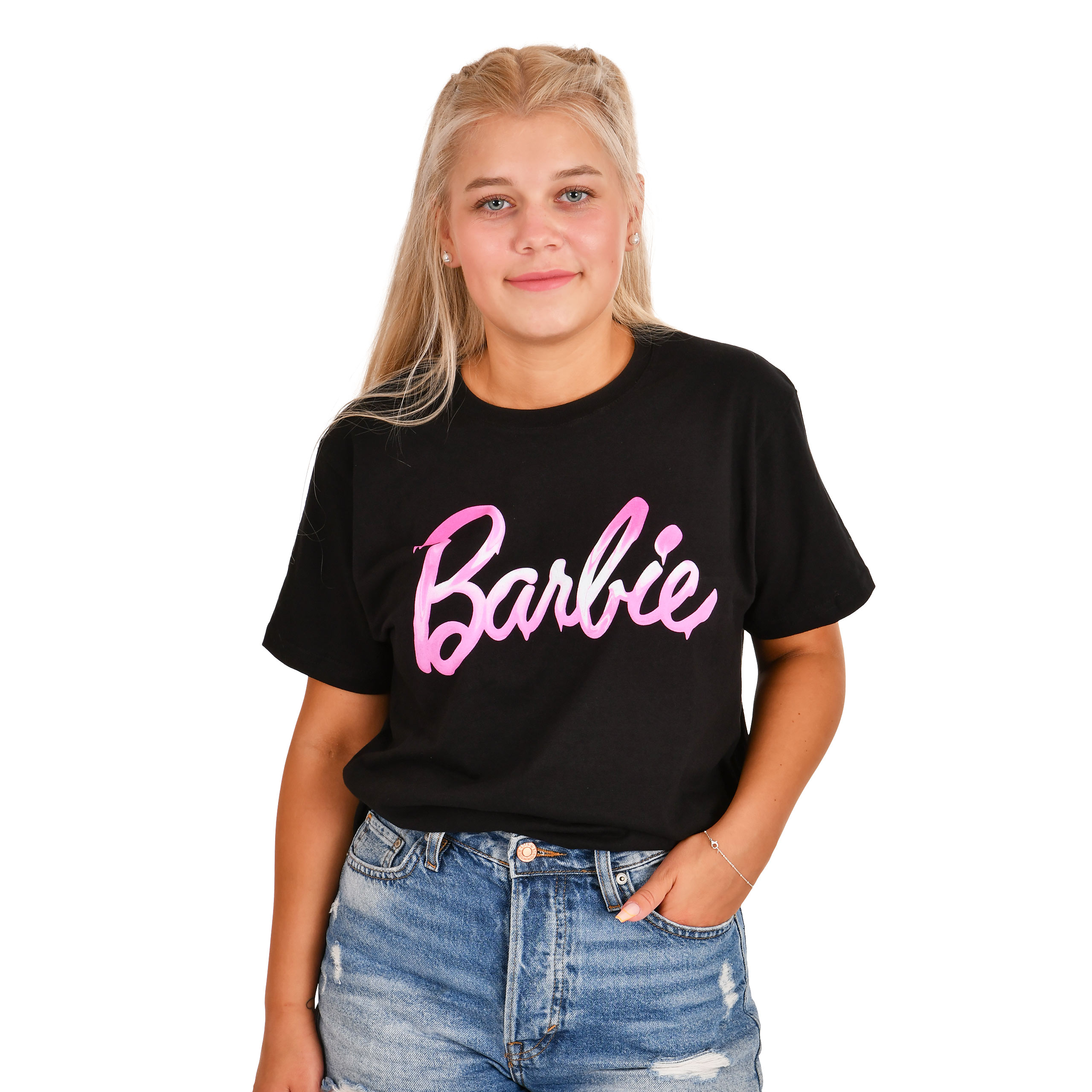 Barbie - T-shirt logo fondu noir