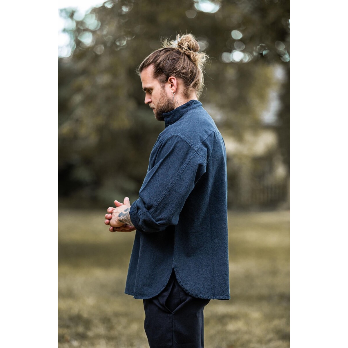 Camicia medievale Ansbert blu