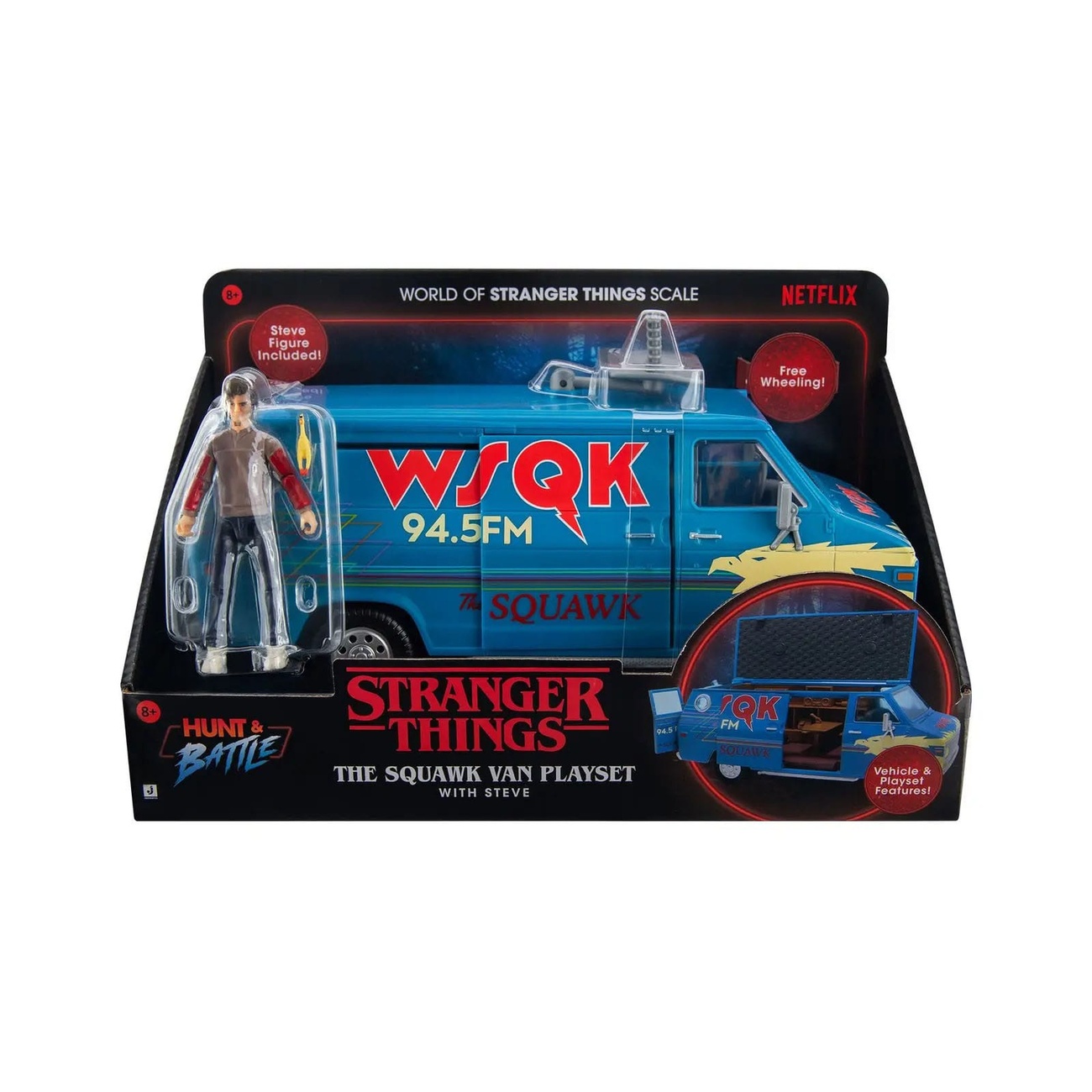 Stranger Things World Of Figure & Vehicle The Squawk Van Playset with Steve