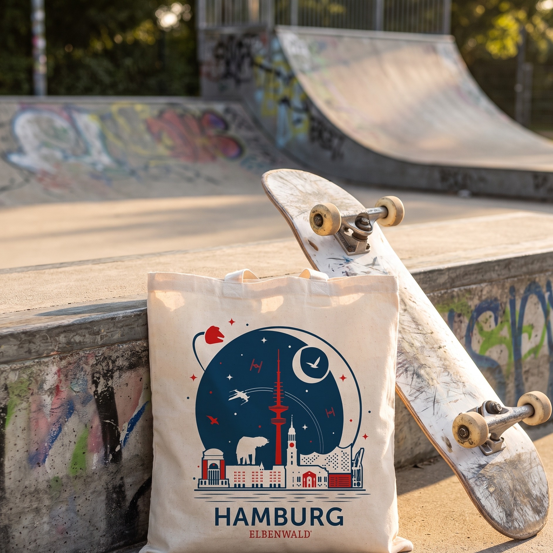 Elbenwald in Hamburg Skyline Jute Bag
