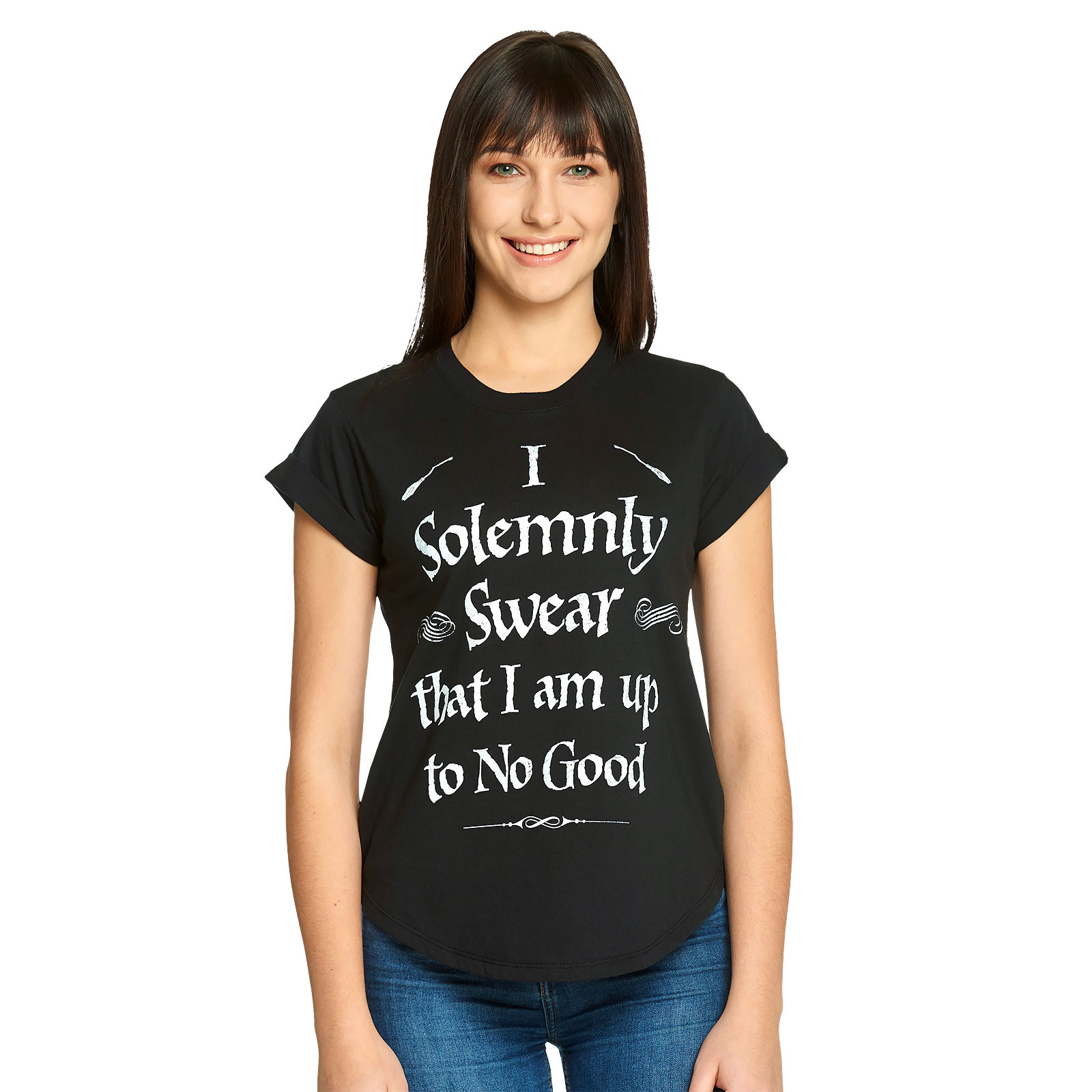 Harry Potter - T-shirt Femme Loose Fit Mischief Managed noir