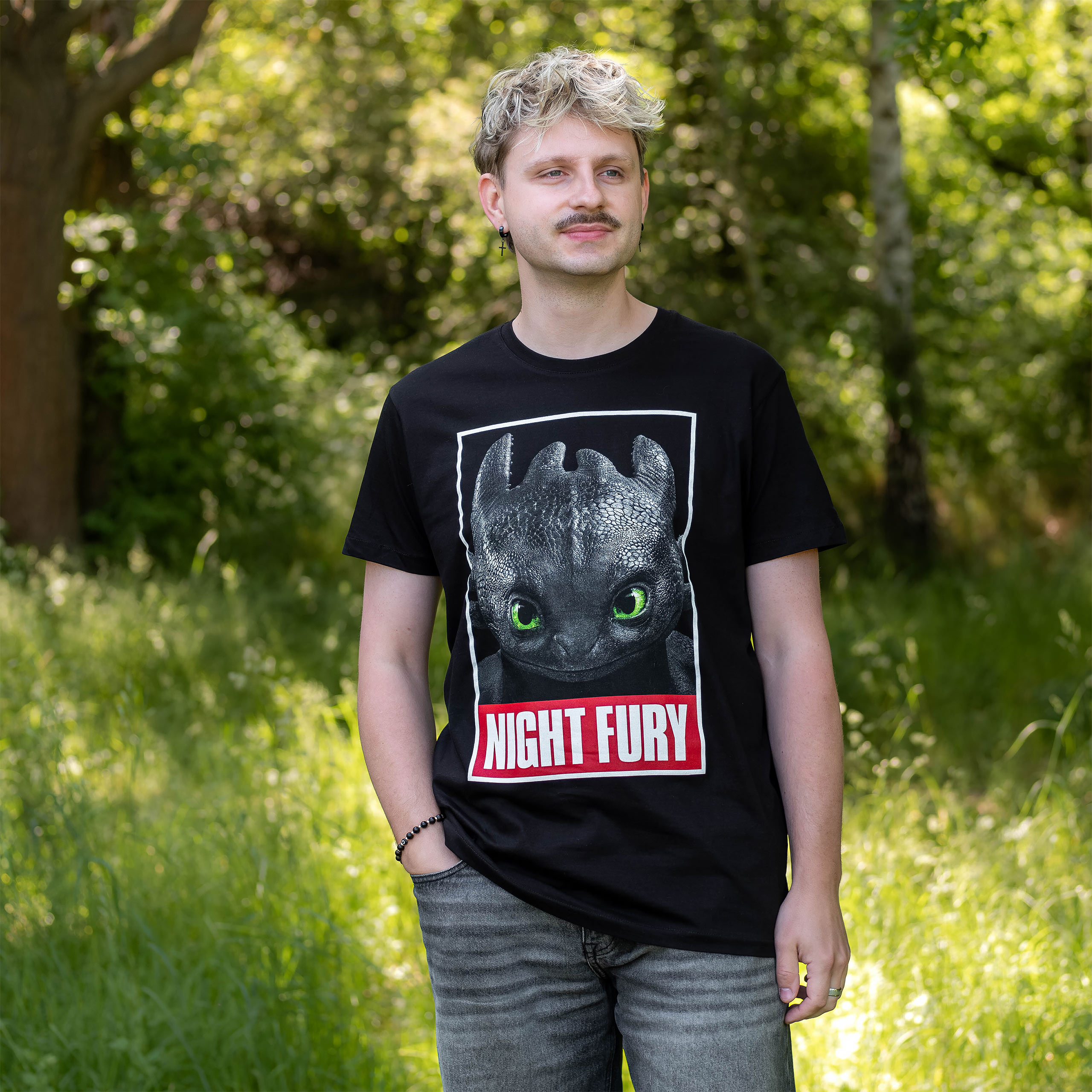 Dragon Trainer - T-Shirt Poster Night Fury Nera