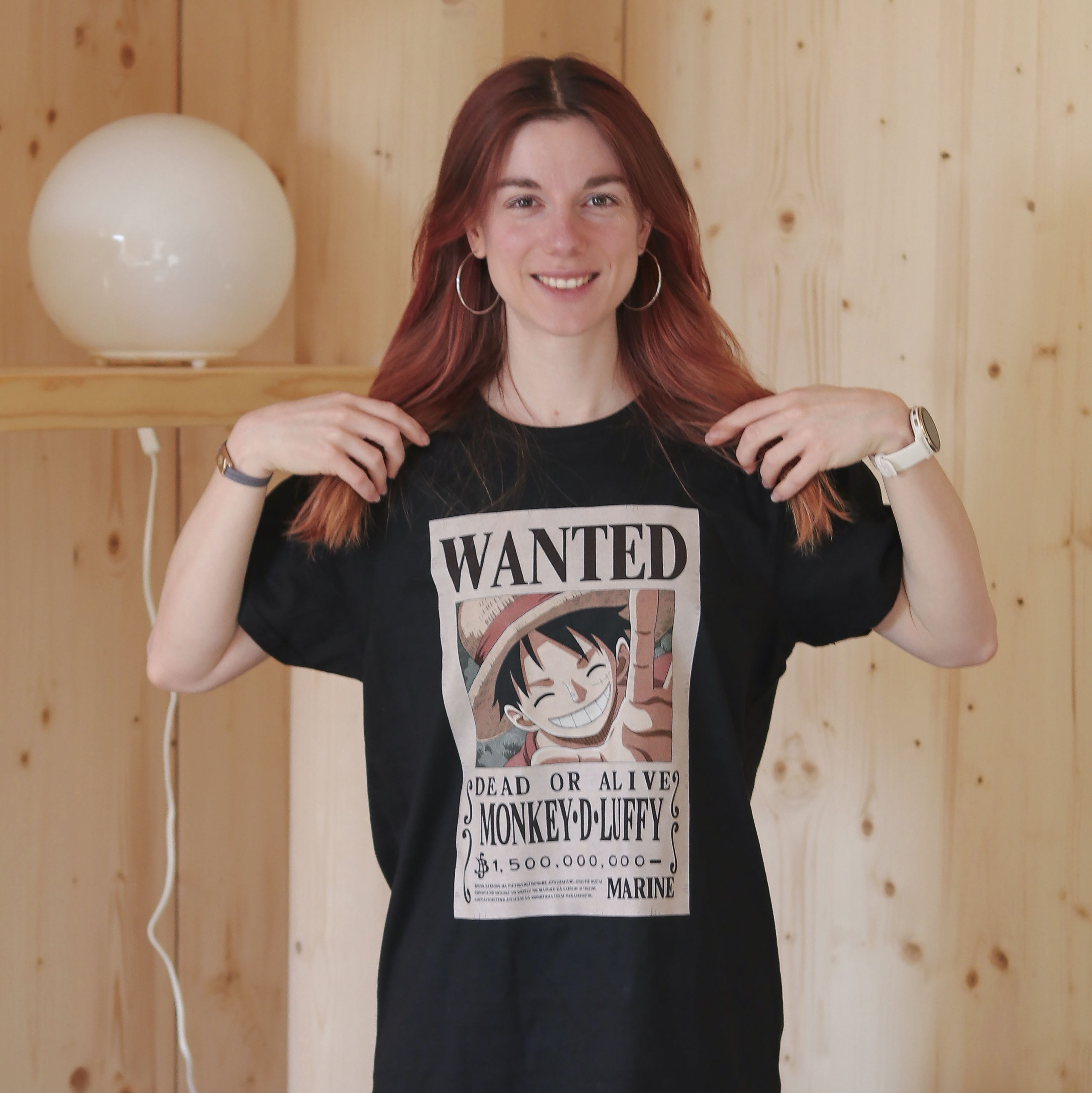 One Piece - Koszulka Luffy Wanted czarna