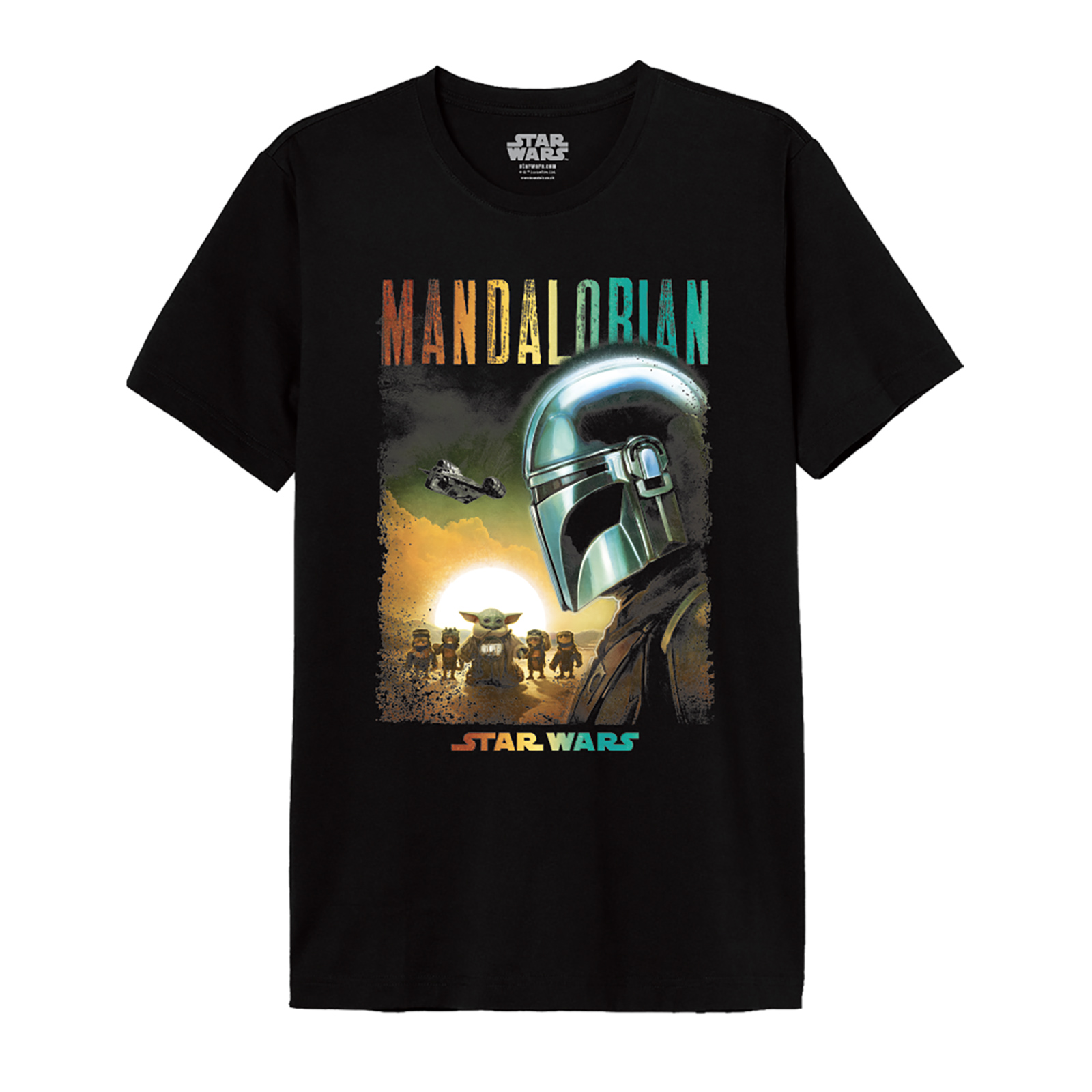 Mando and Grogu Poster T-Shirt Black - Star Wars The Mandalorian