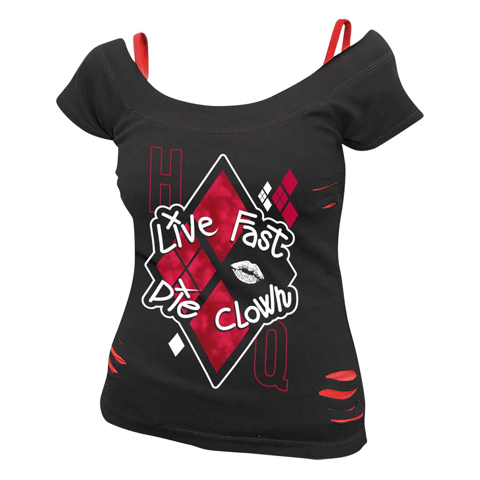 Harley Quinn - Live Fast Die Clown 2in1 T-Shirt Damen