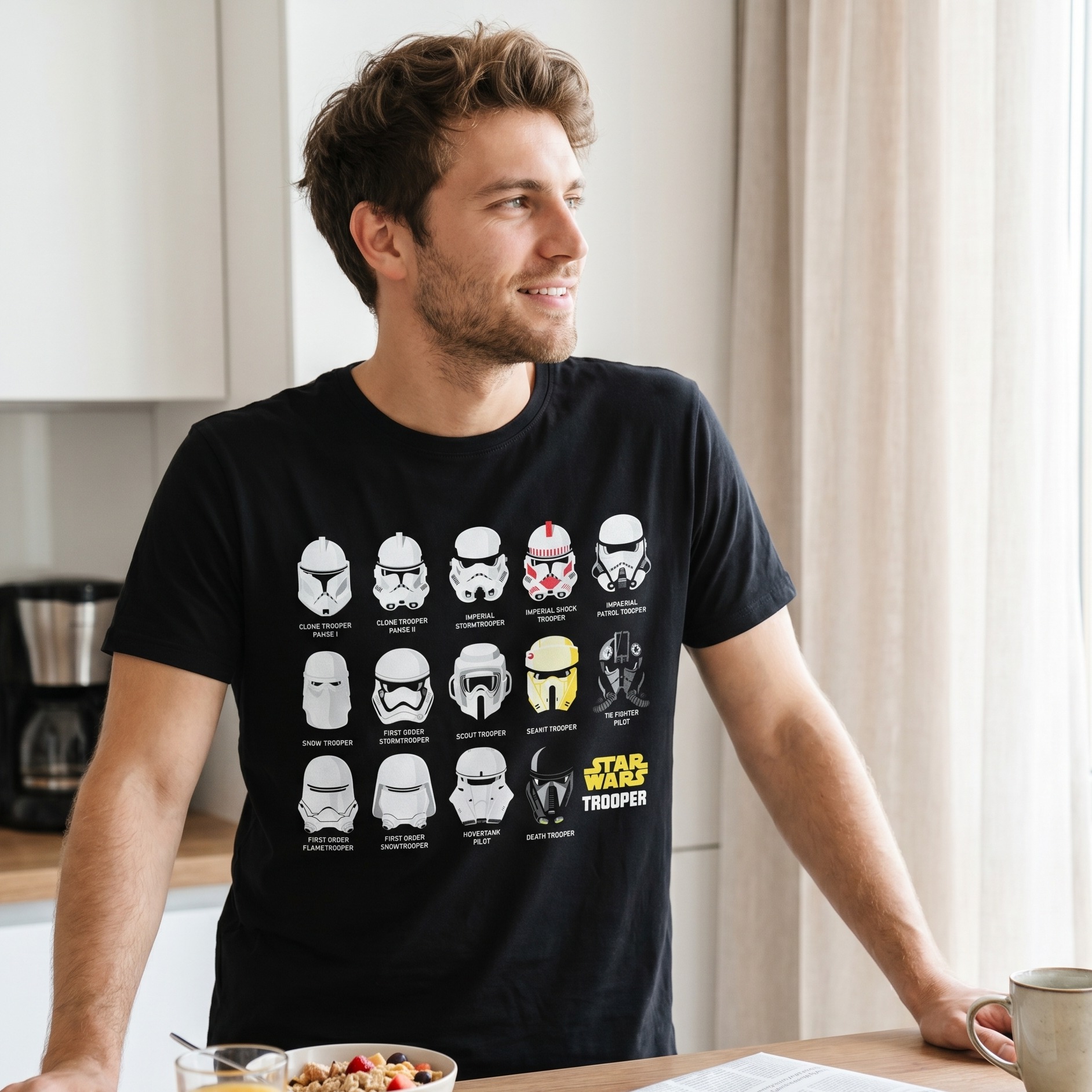 T-shirt collage casco Stormtrooper nera - Star Wars