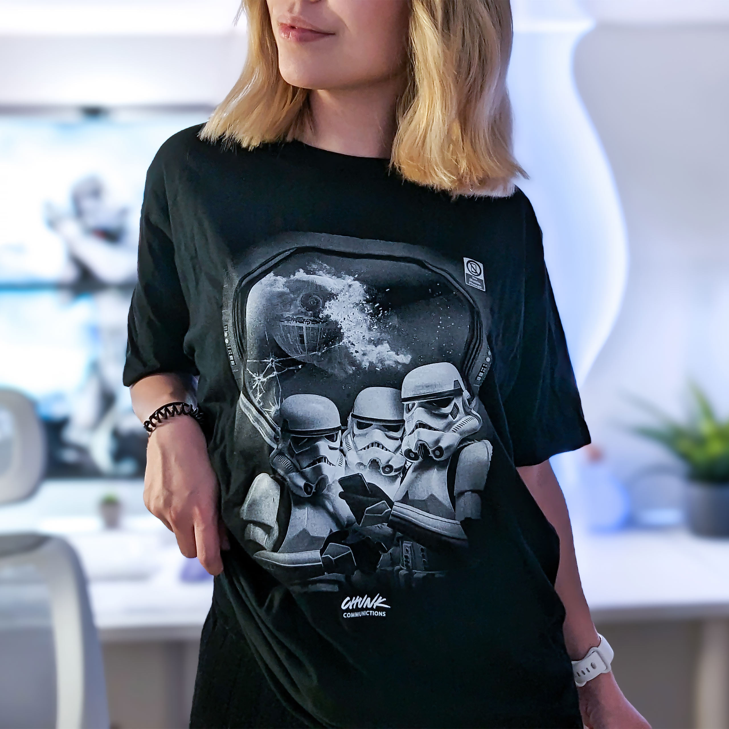 No Phones! T-shirt voor Star Wars Fans zwart