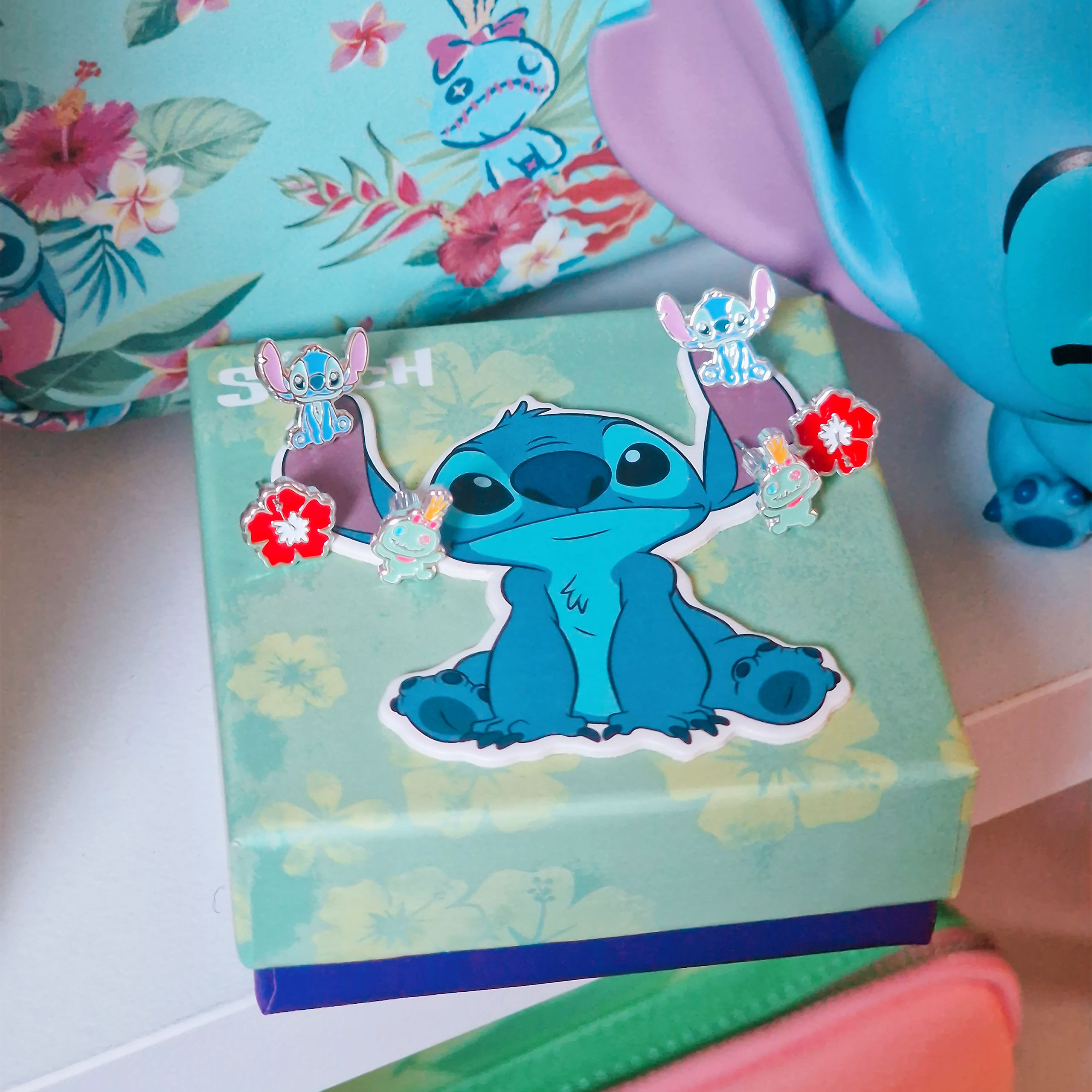 Lilo & Stitch - Boucles d'oreilles ensemble de 3 dans une boîte cadeau