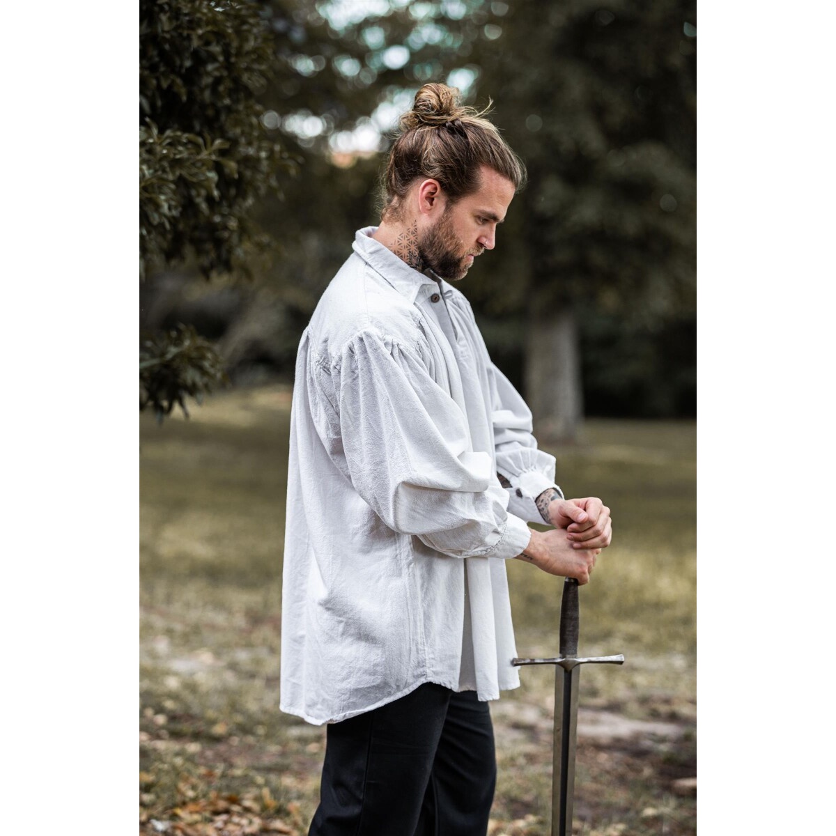 Koszula średniowieczna James biała
