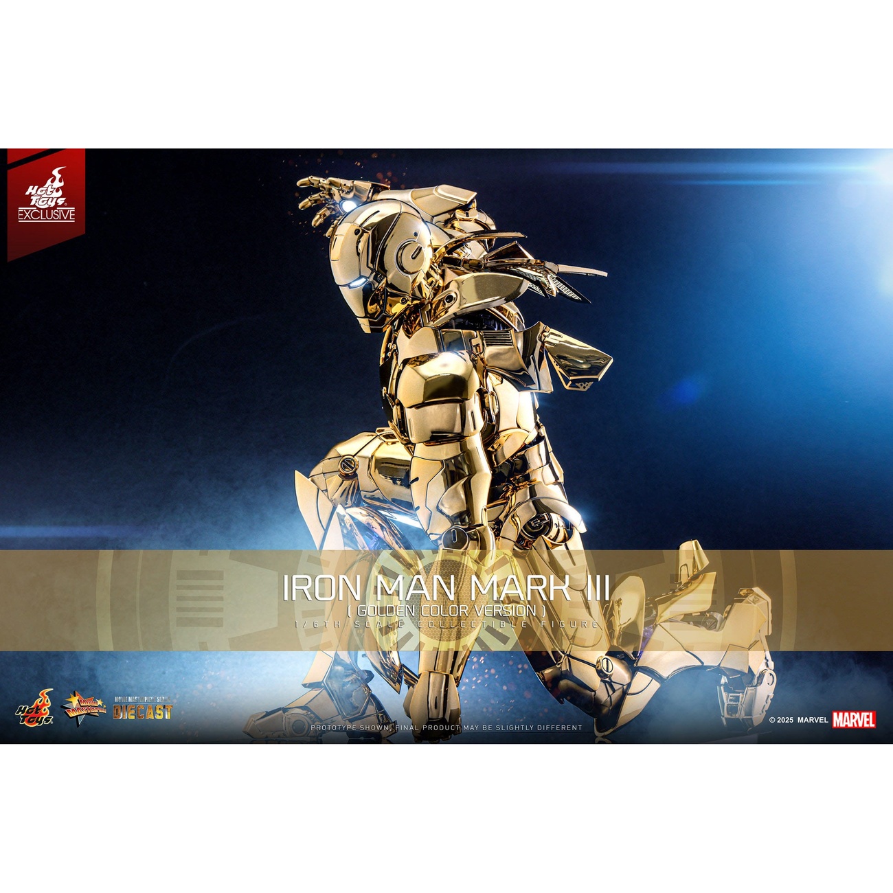 Iron Man - Iron Mark III figurine de collection Masterpiece 1:6 Gold Color Version Exclusif