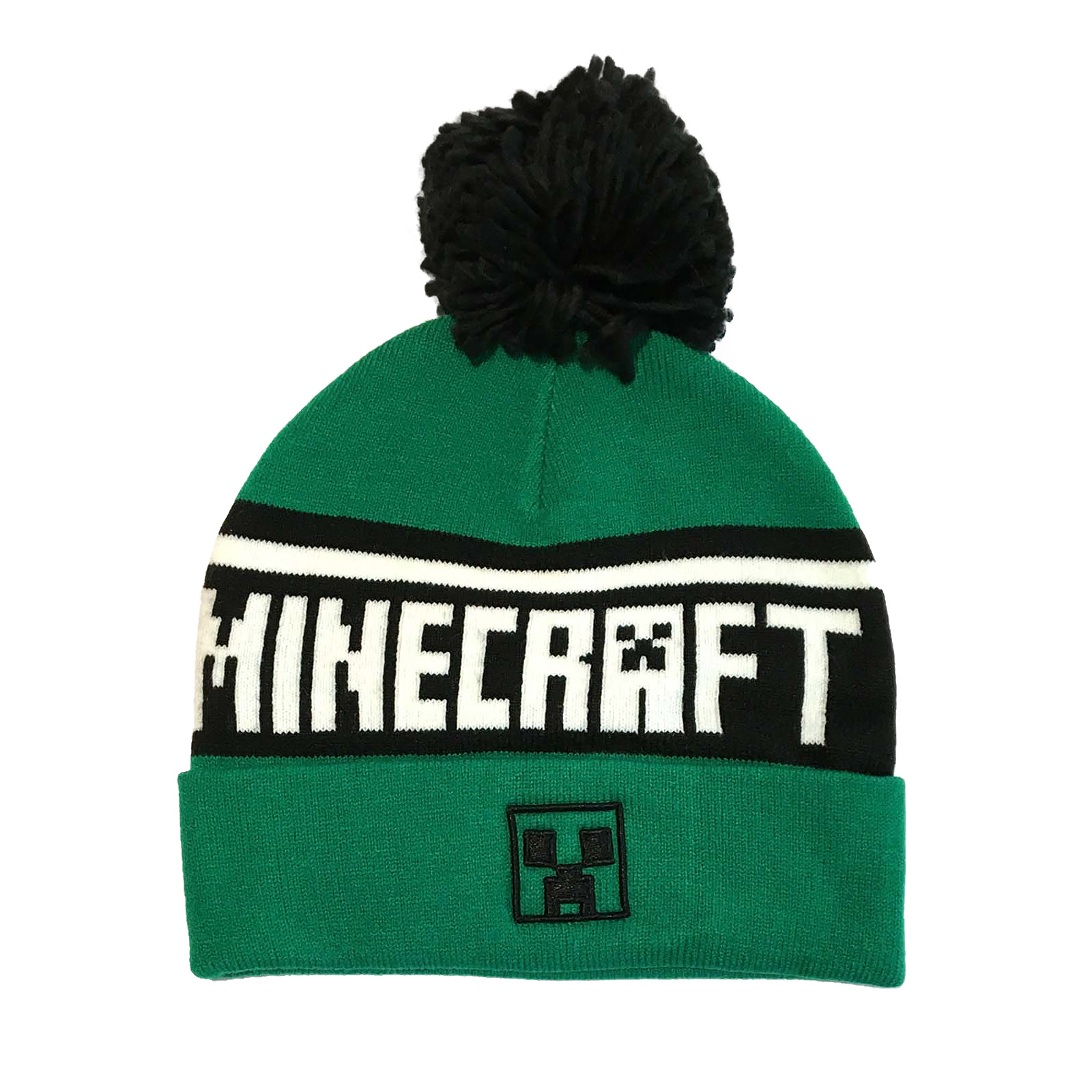 Minecraft - Bonnet Logo Creeper avec Pompon