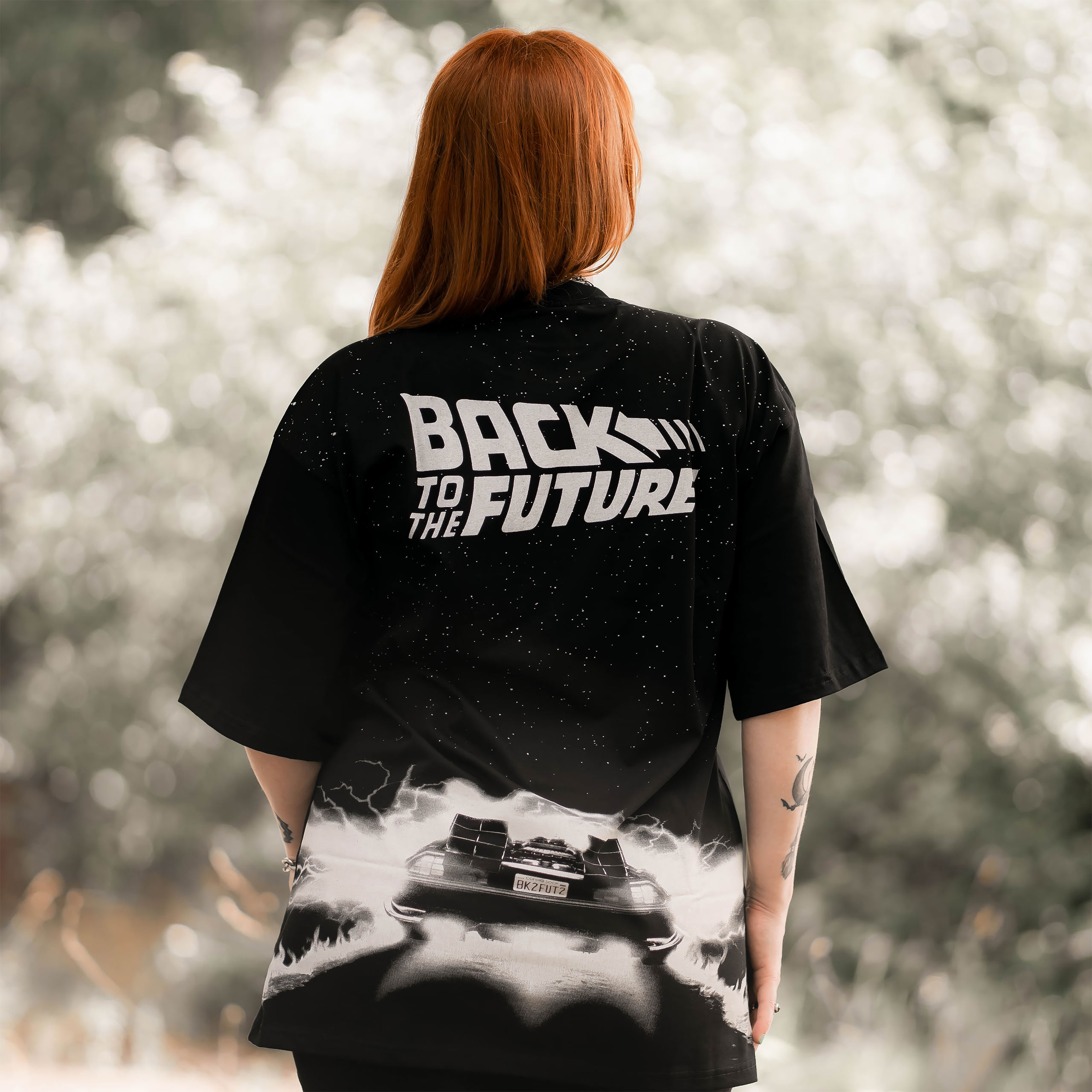 Zurück in die Zukunft - DeLorean Oversize T-Shirt schwarz