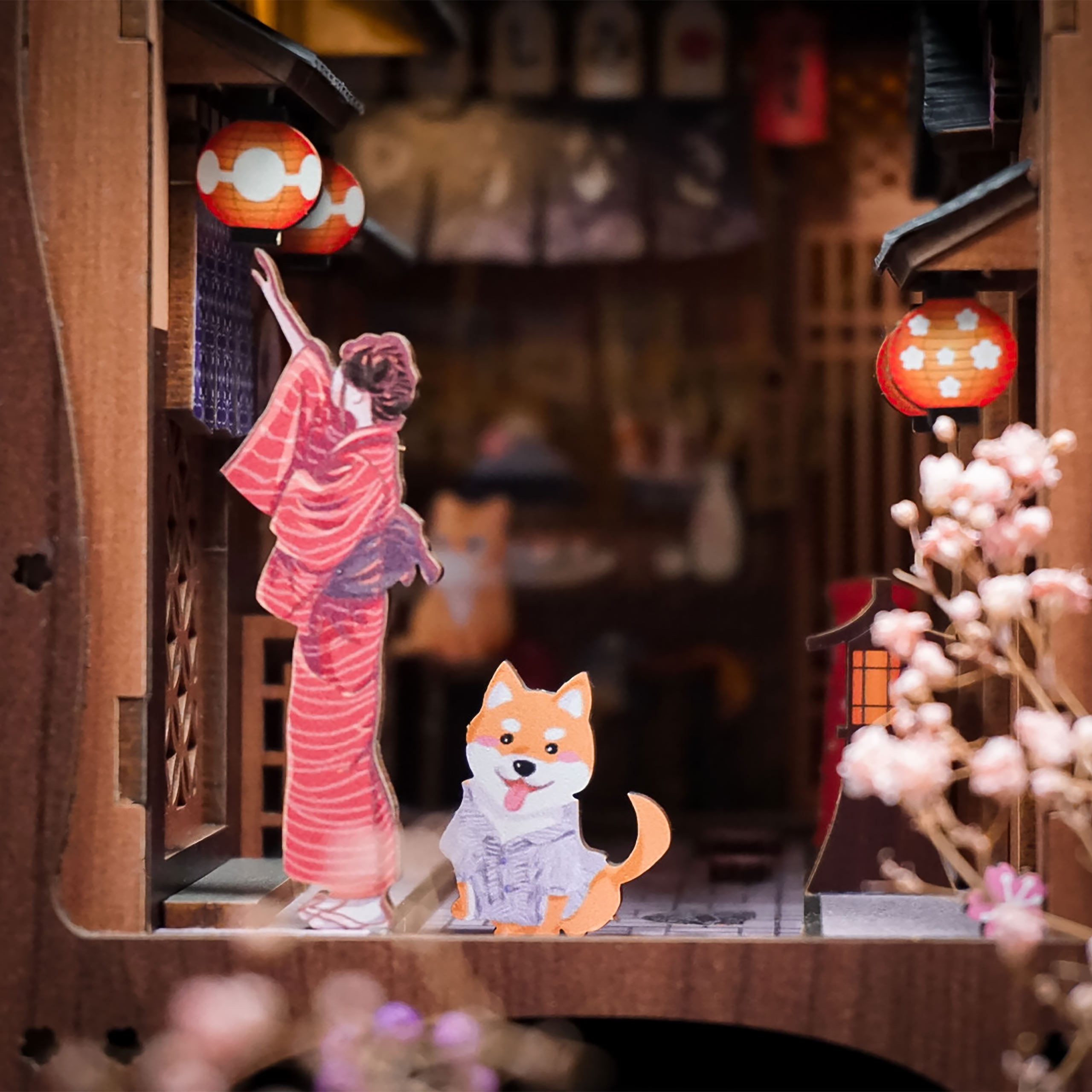 Sakura - Under the Sakura Tree Book Nook Model Kit Wood