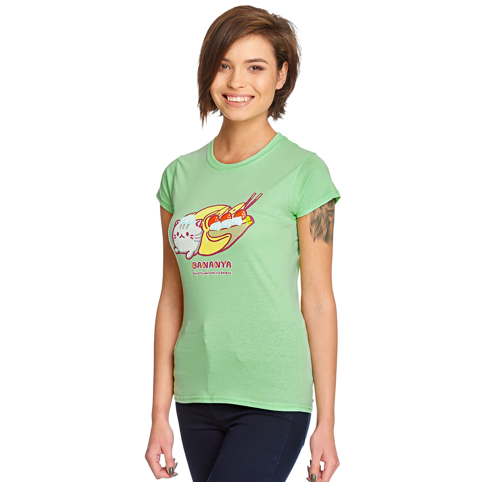 Bananya Split T-Shirt Damen grün