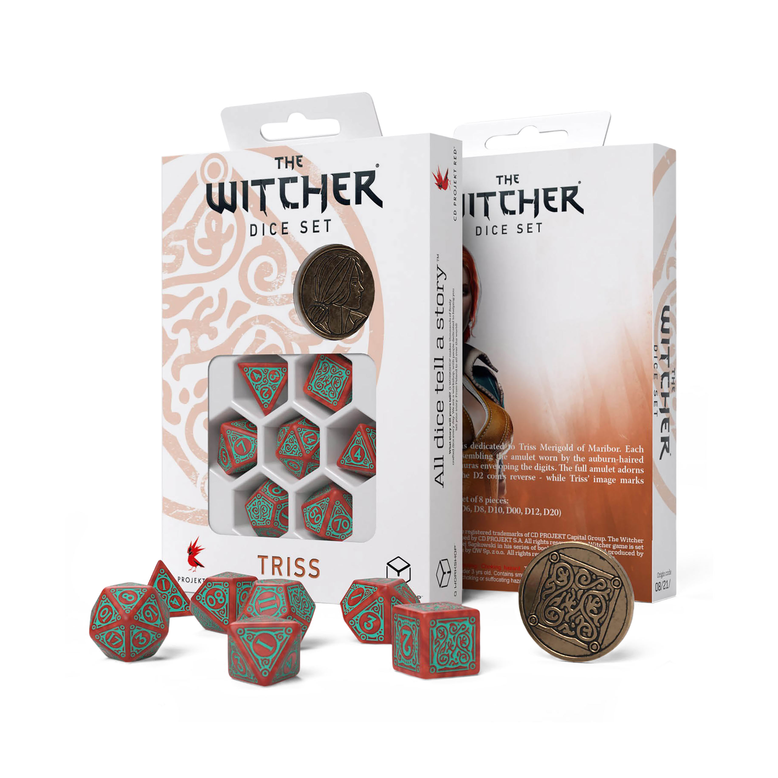 Witcher - Triss RPG Dice Set 7pcs with Collector's Coin