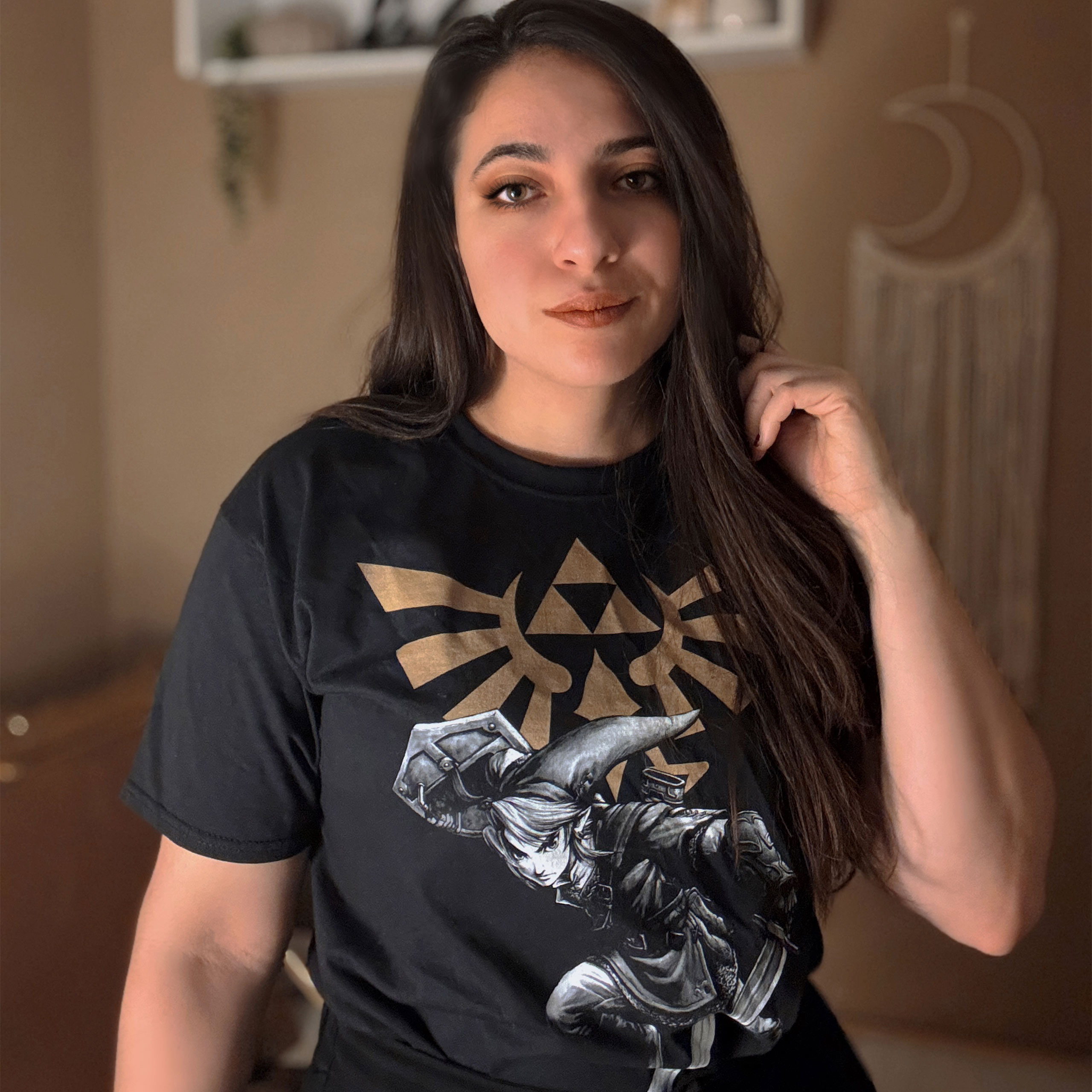 Zelda - Camiseta de batalla de Link negra