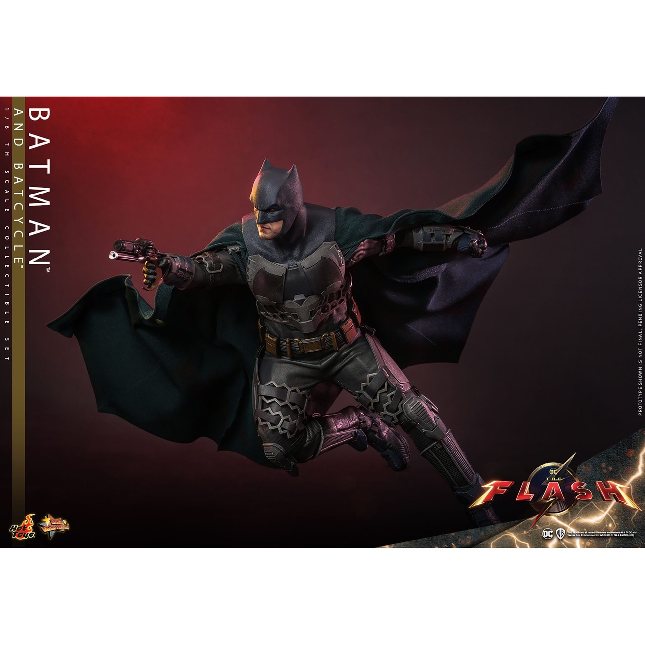 The Flash Movie Masterpiece figura de acción con vehículo 1/6 Batman & Batcycle set 30 cm