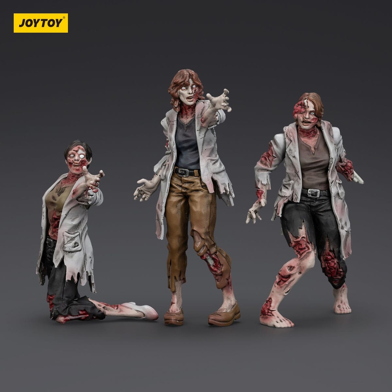 Zombie Dark Source Actionfigurer 3-pack Scientists (Female) 8 cm