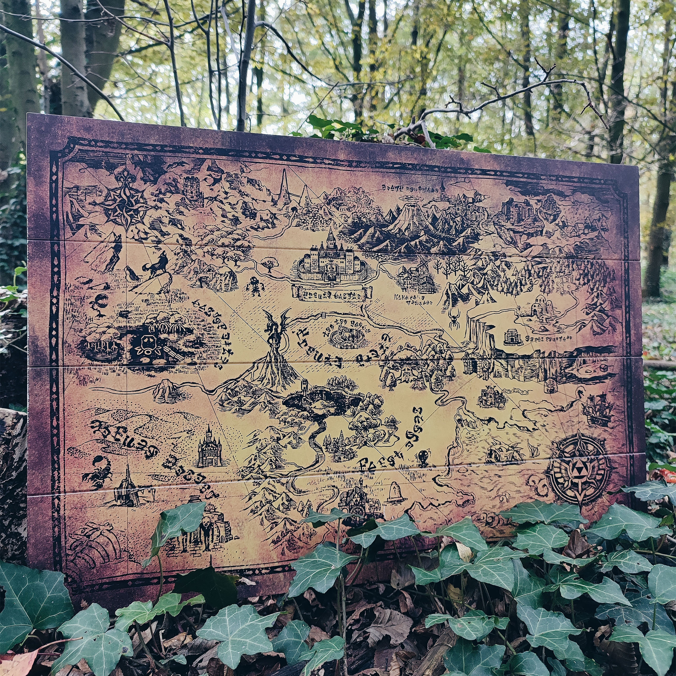 Zelda - Hyrule Map Wooden Wall Art