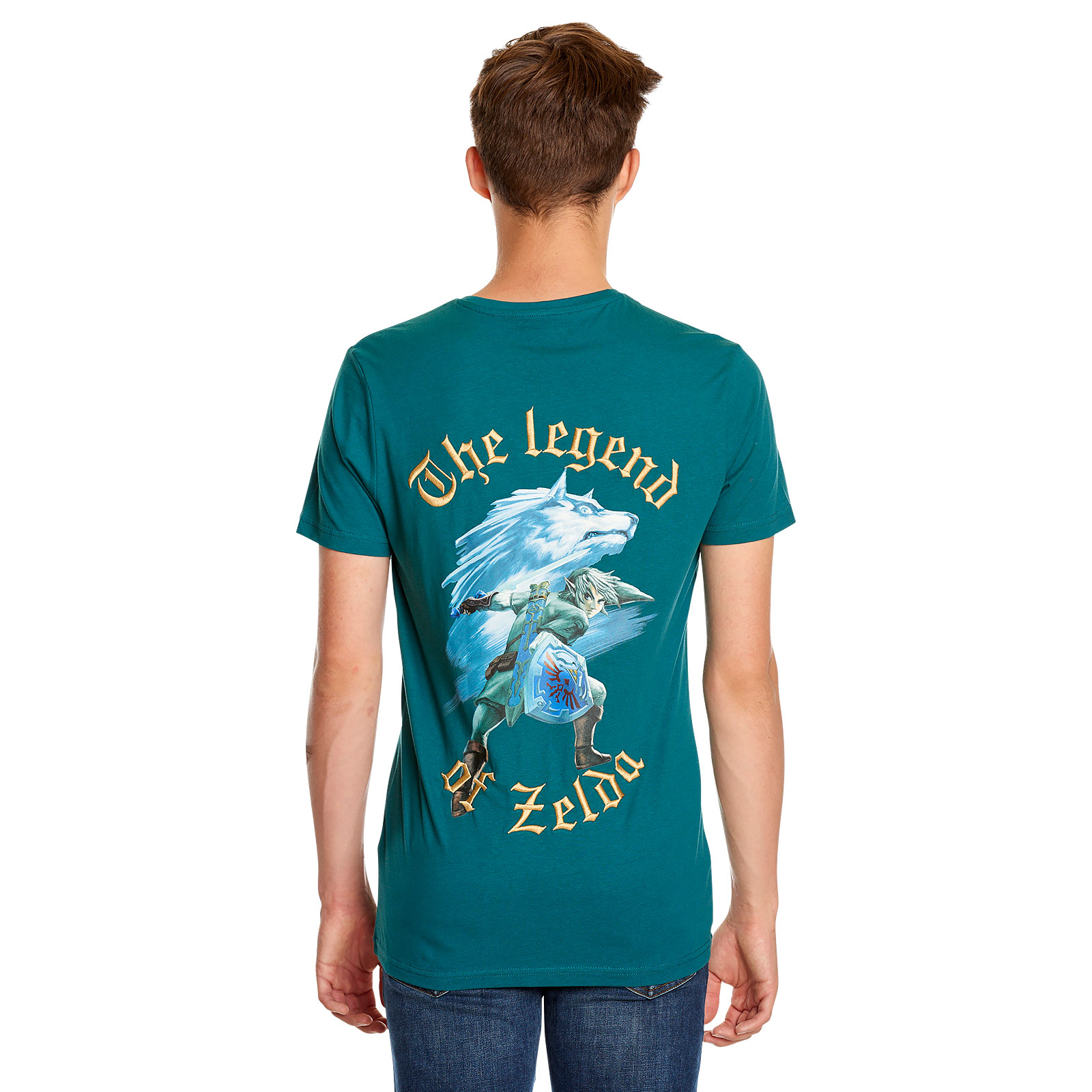 Zelda - Link with Wolf-Link T-Shirt turquoise