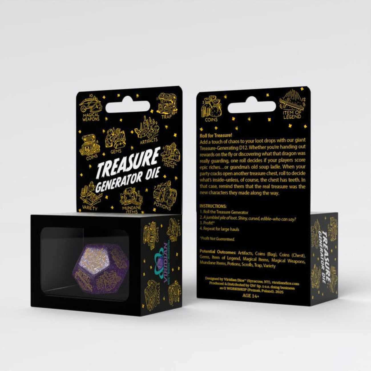 Viridian Dice Jumbo Treasure Generator D12 Die