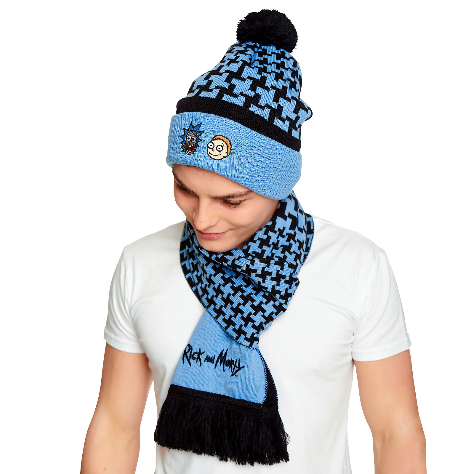 Rick and Morty Hat and Scarf Set