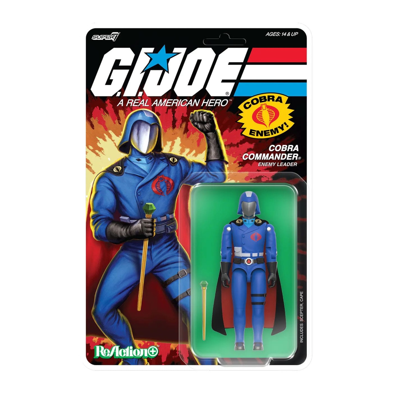GI Joe ReAction+ Action Figure Wave 06 Cobra Commander (Movie, Black Cape) 10 cm