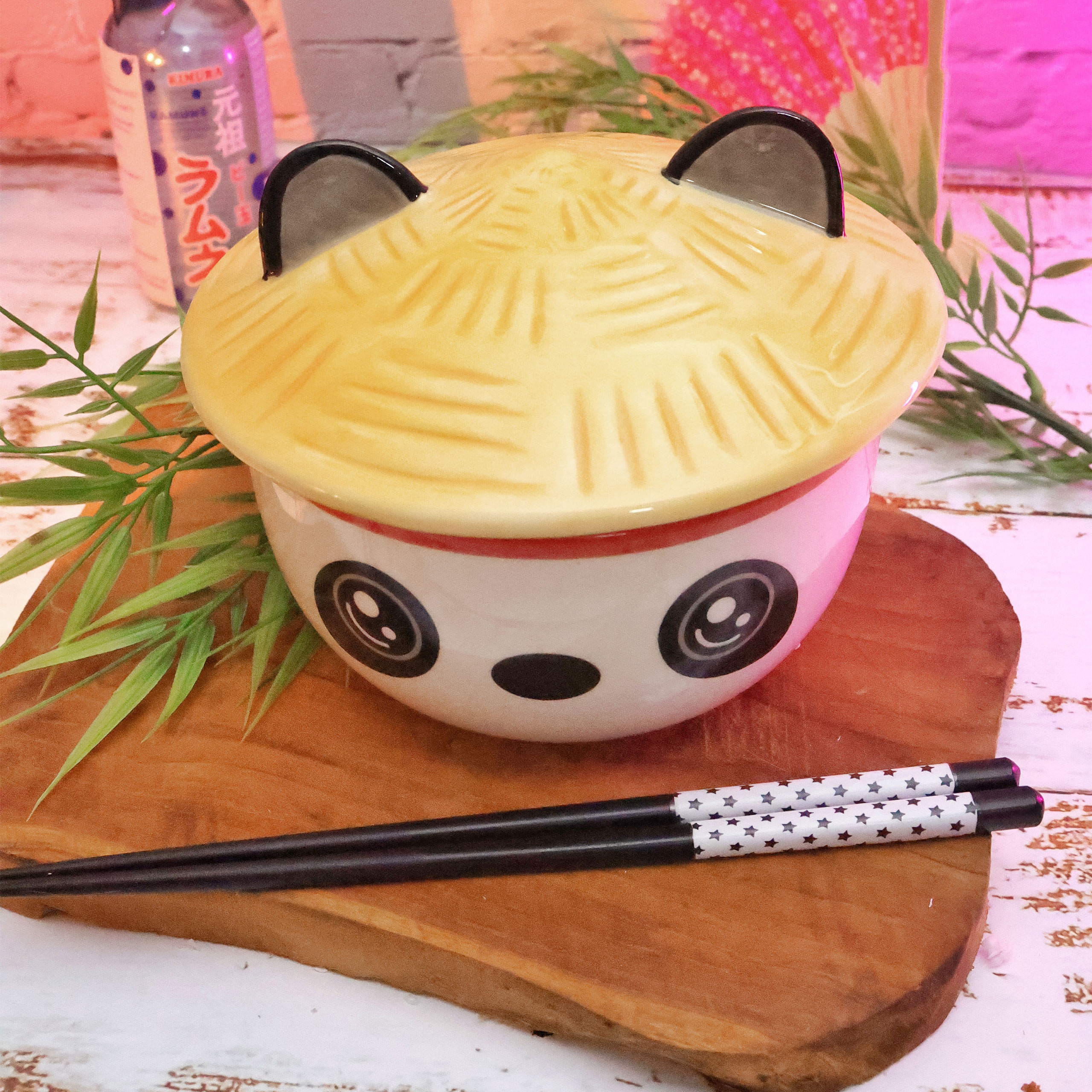 Bol Kawaii Panda avec couvercle pour les fans d'Anime