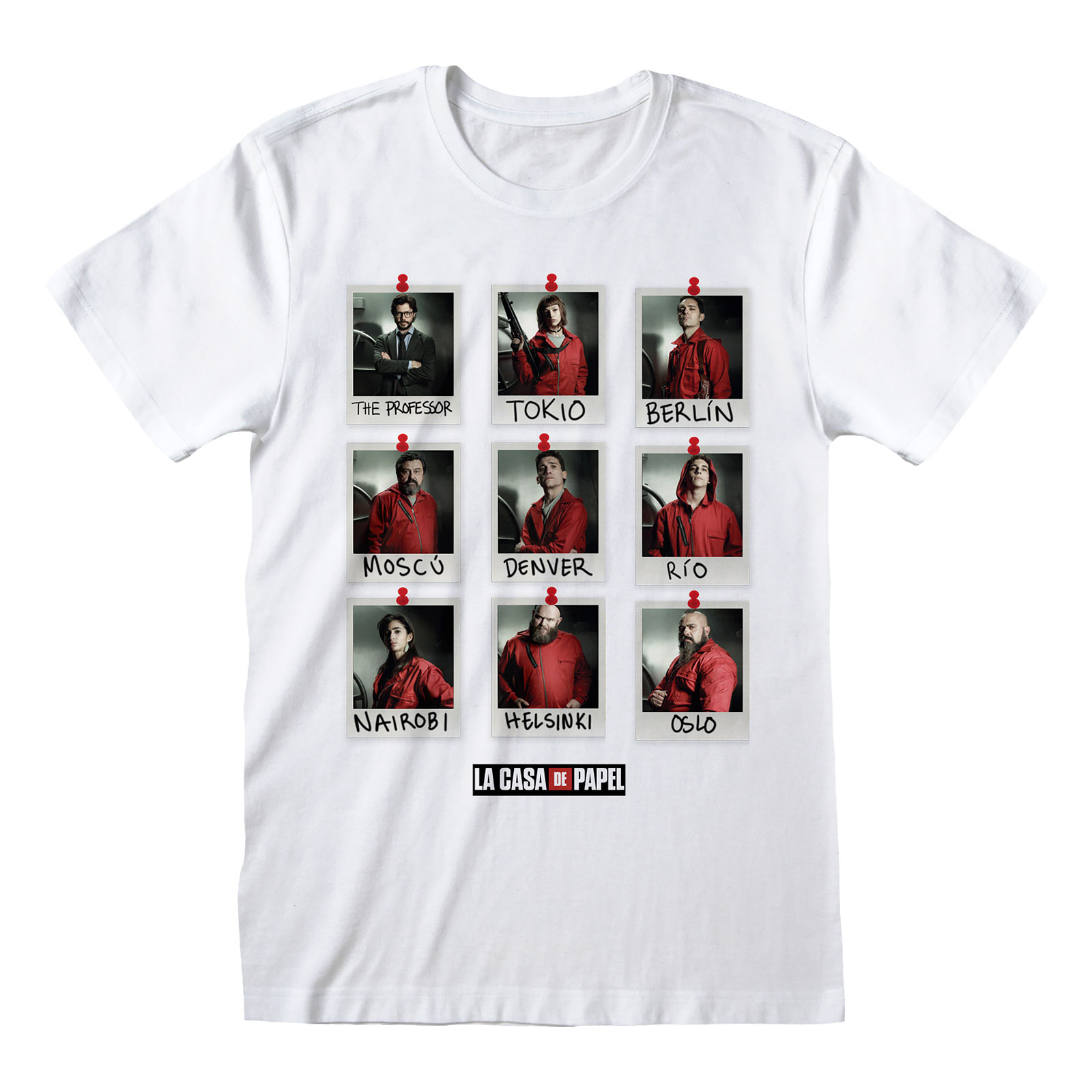 Haus des Geldes - Polaroid T-Shirt weiß