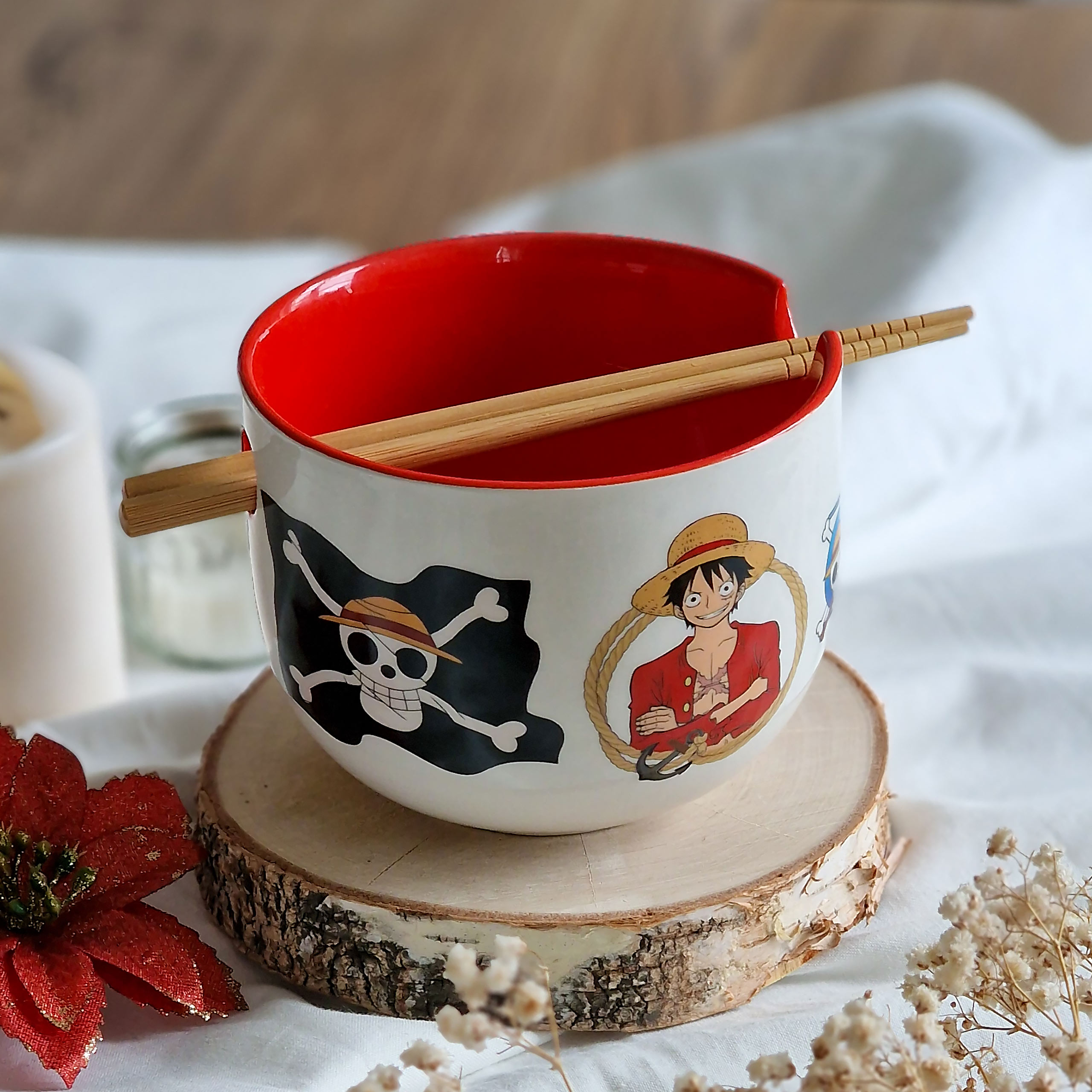 One Piece - Monkey D. Luffy Bol de Ramen avec Baguettes