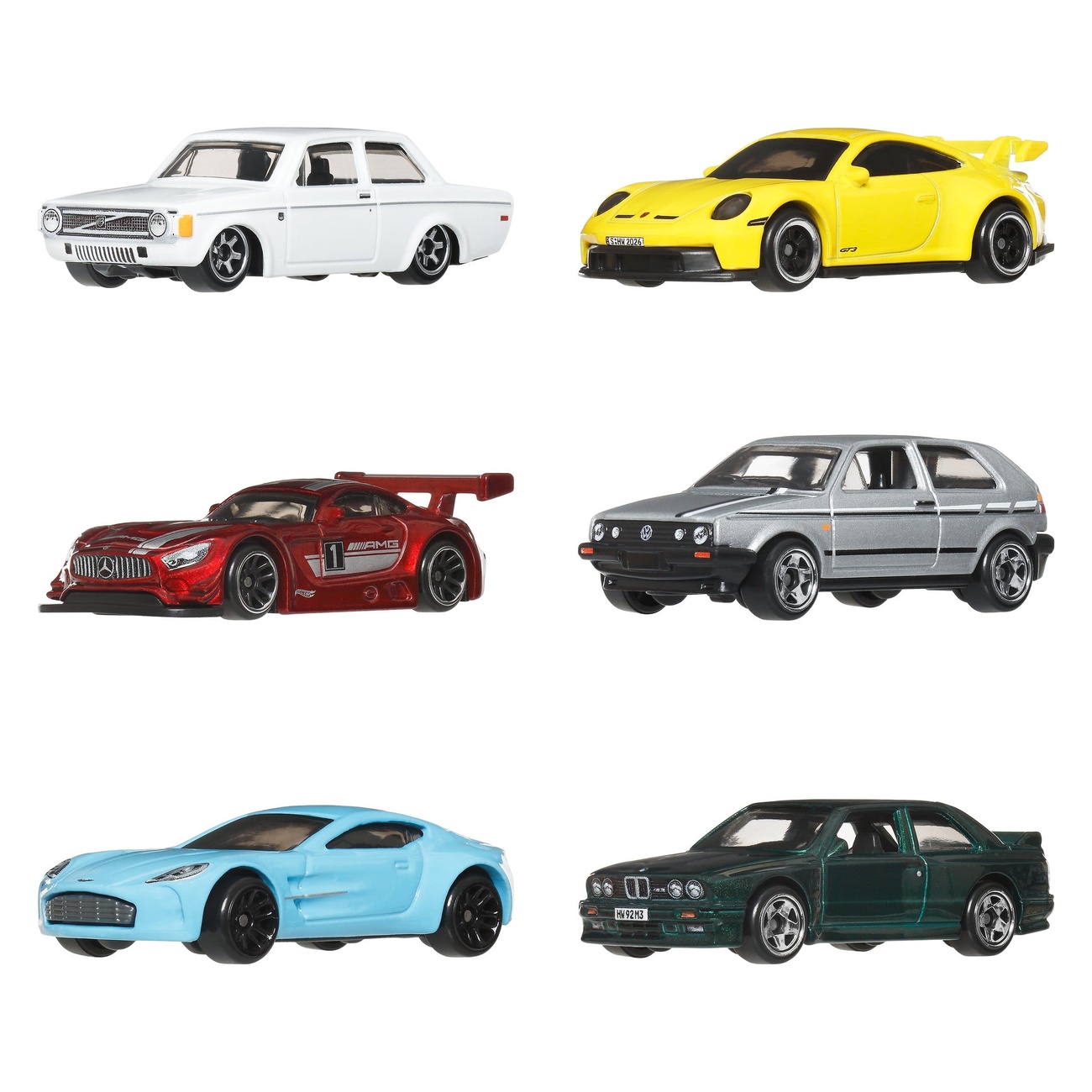 Hot Wheels Silver Series Véhicules moulés sous pression 6-pack 1/64 Euro Style
