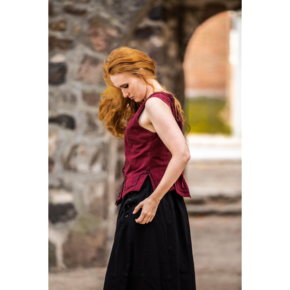 Chaleco corsé medieval Selma rojo