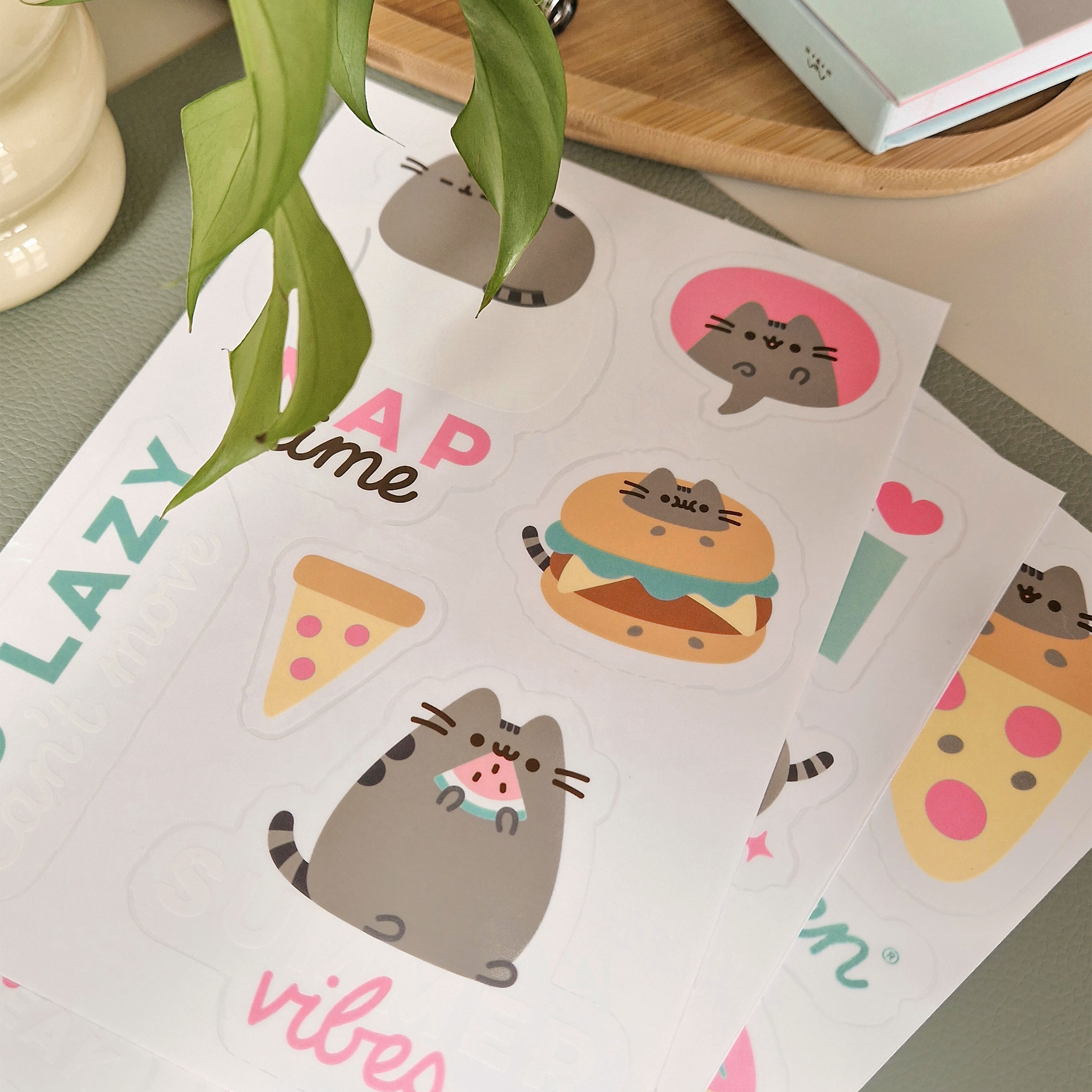 Pusheen - Food Stickers reusable