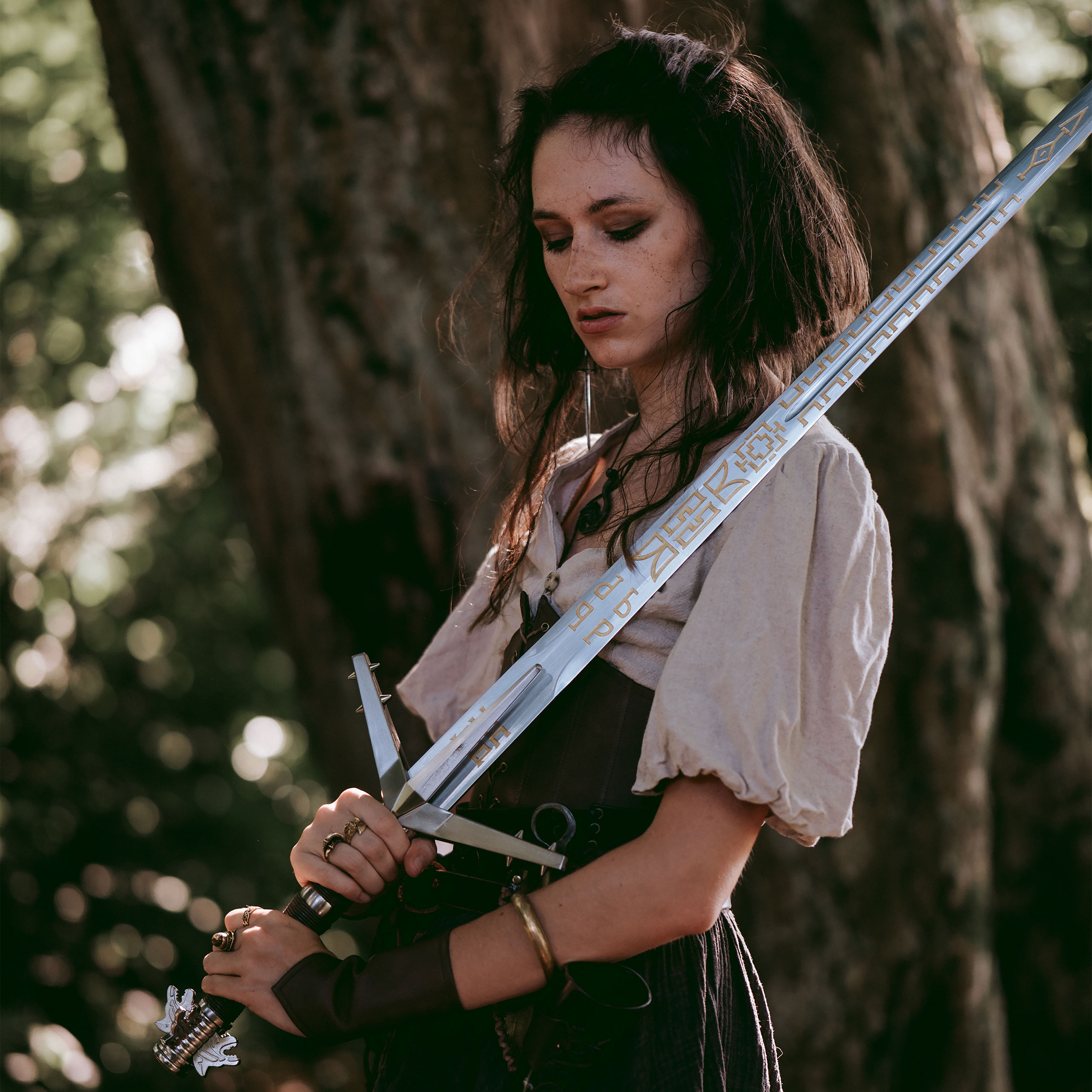 Geralt of Rivia Silver Sword Replica with Scabbard for Witcher Fans