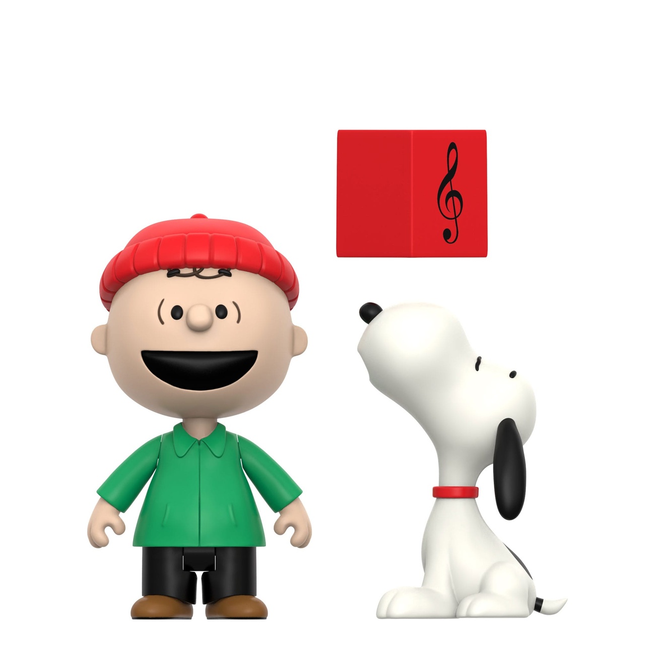 Peanuts ReAction Pack de 2 figuras de acción Charlie Brown y Snoopy (Villancicos) 10 cm