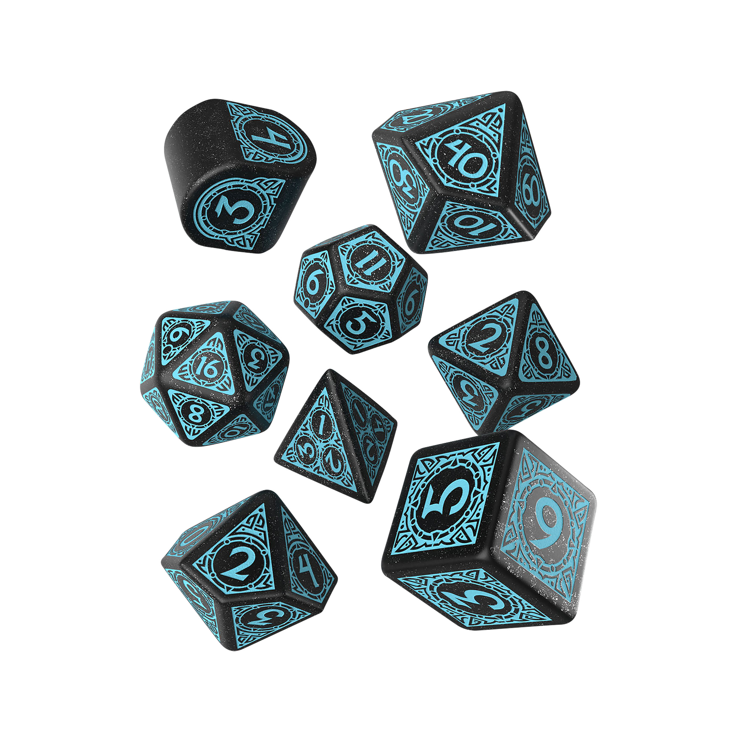 Viking RPG Dobbelsteen Set 7dlg zwart-blauw