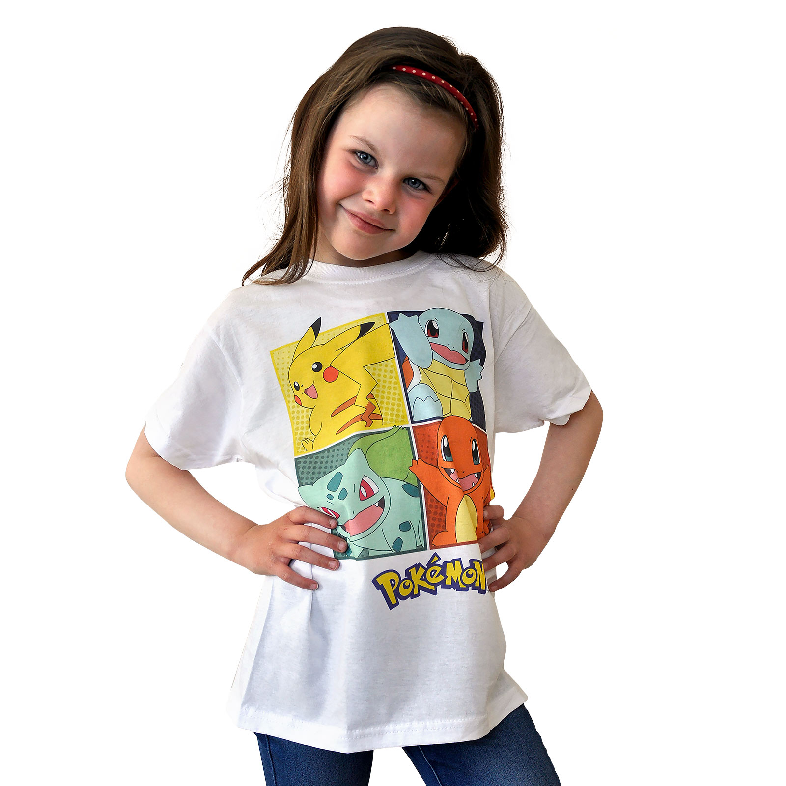 Pokemon - Kanto-Starter T-Shirt Kinder weiß