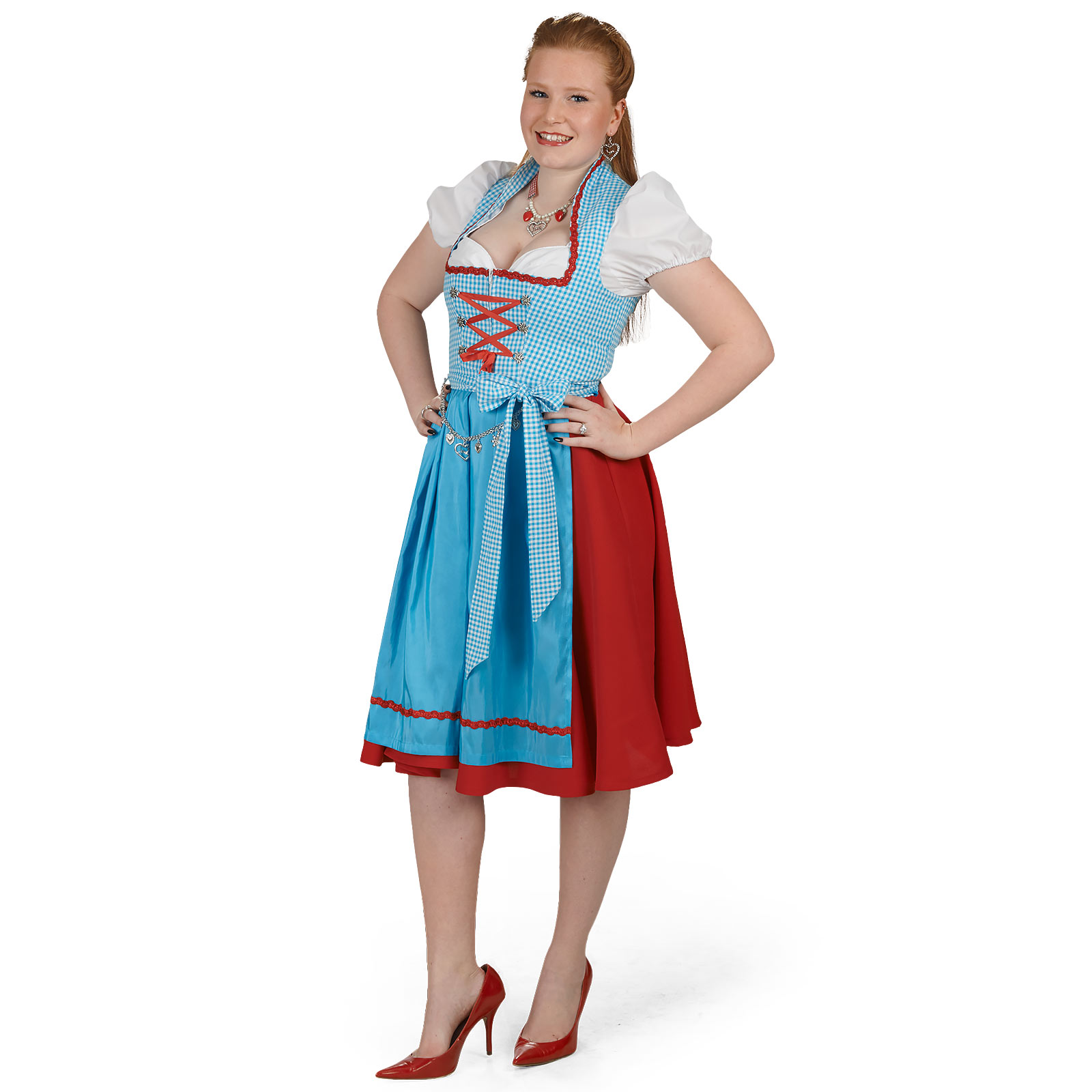 Dirndl Petra - Kostüm Damen rot blau
