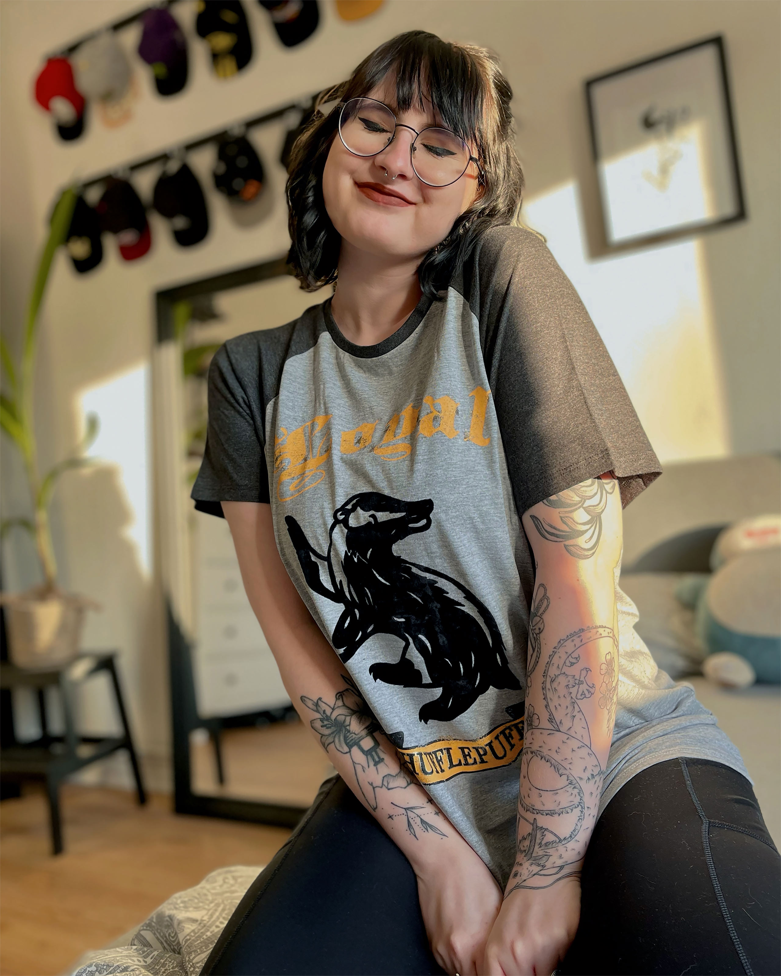 Harry Potter - T-shirt Hufflepuff Loyal gris
