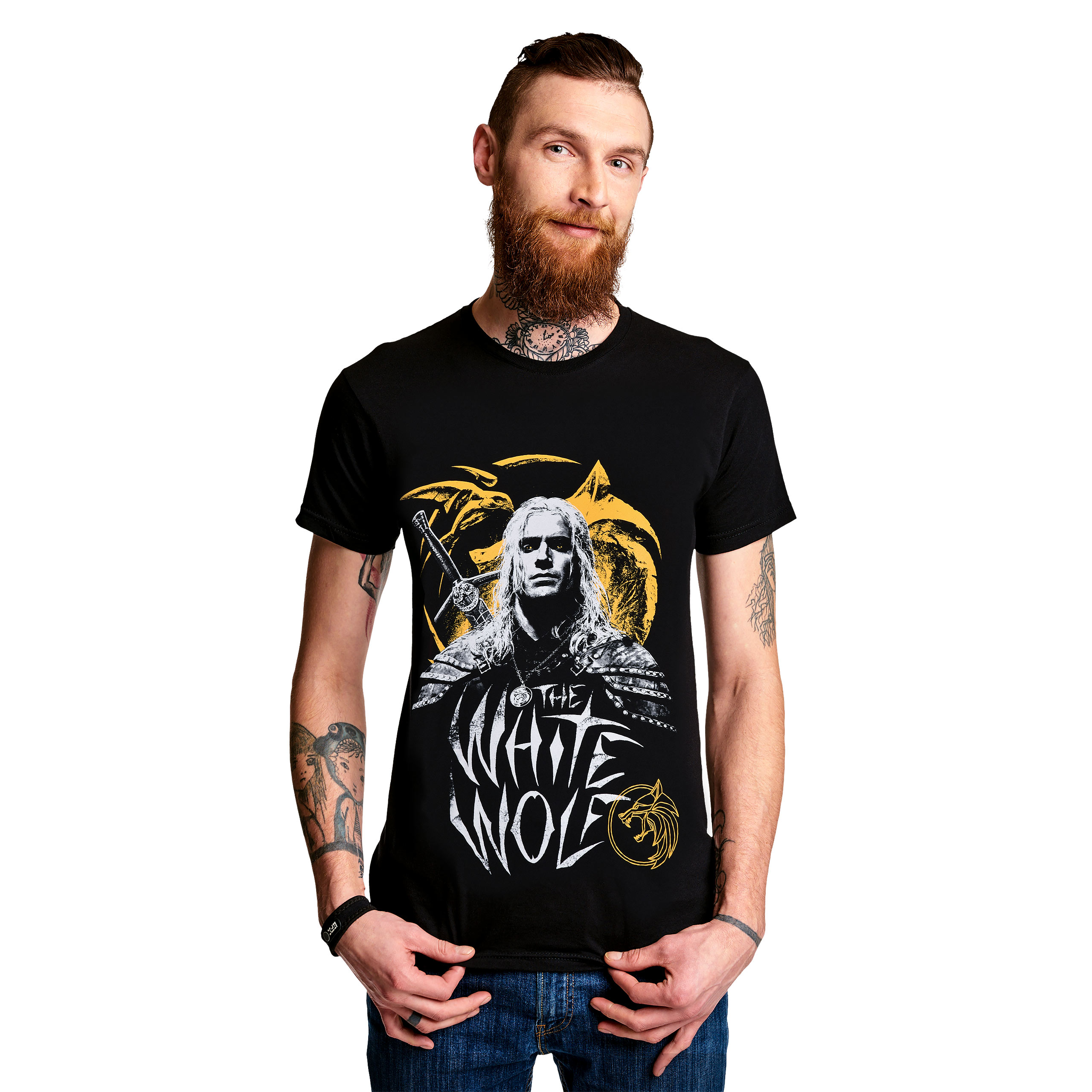 Witcher - Geralt White Wolf T-Shirt schwarz