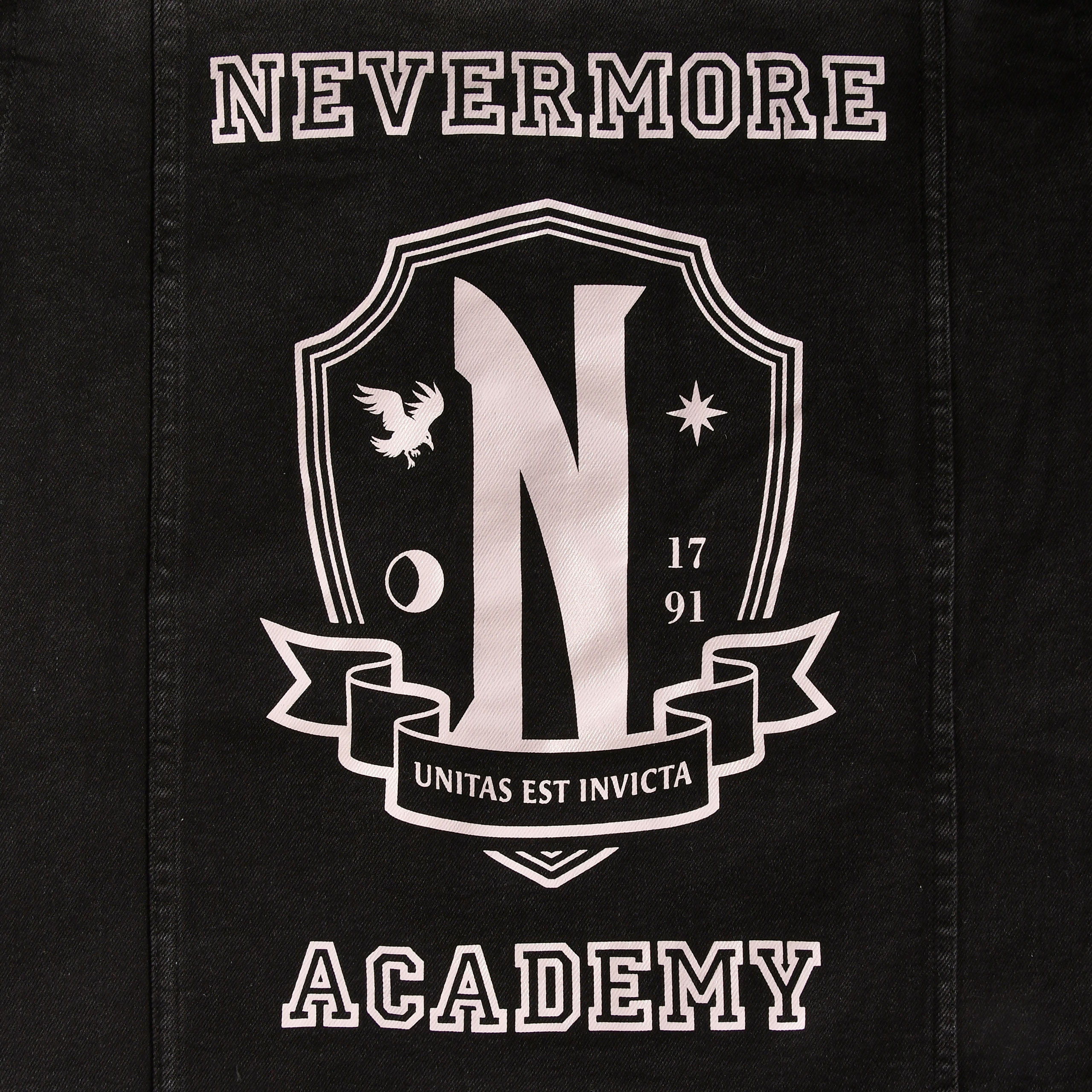 Mercredi - Veste en jean Nevermore Academy noir
