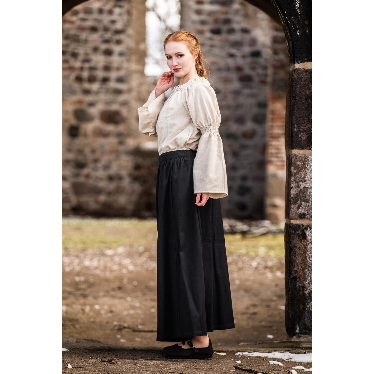 Mittelalter Bluse Coletta beige