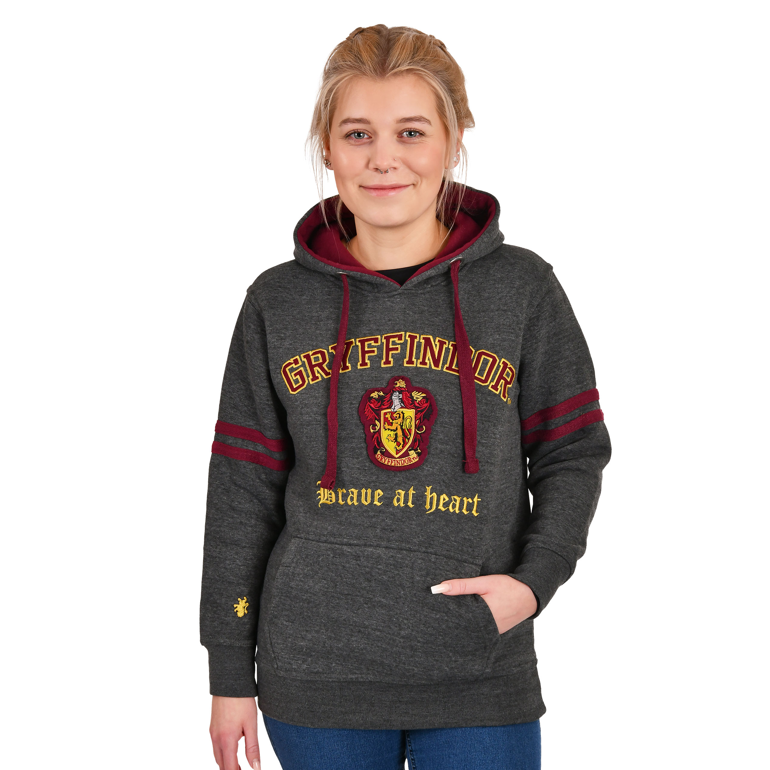 Harry Potter - Gryffindor Wappen Premium Hoodie grau